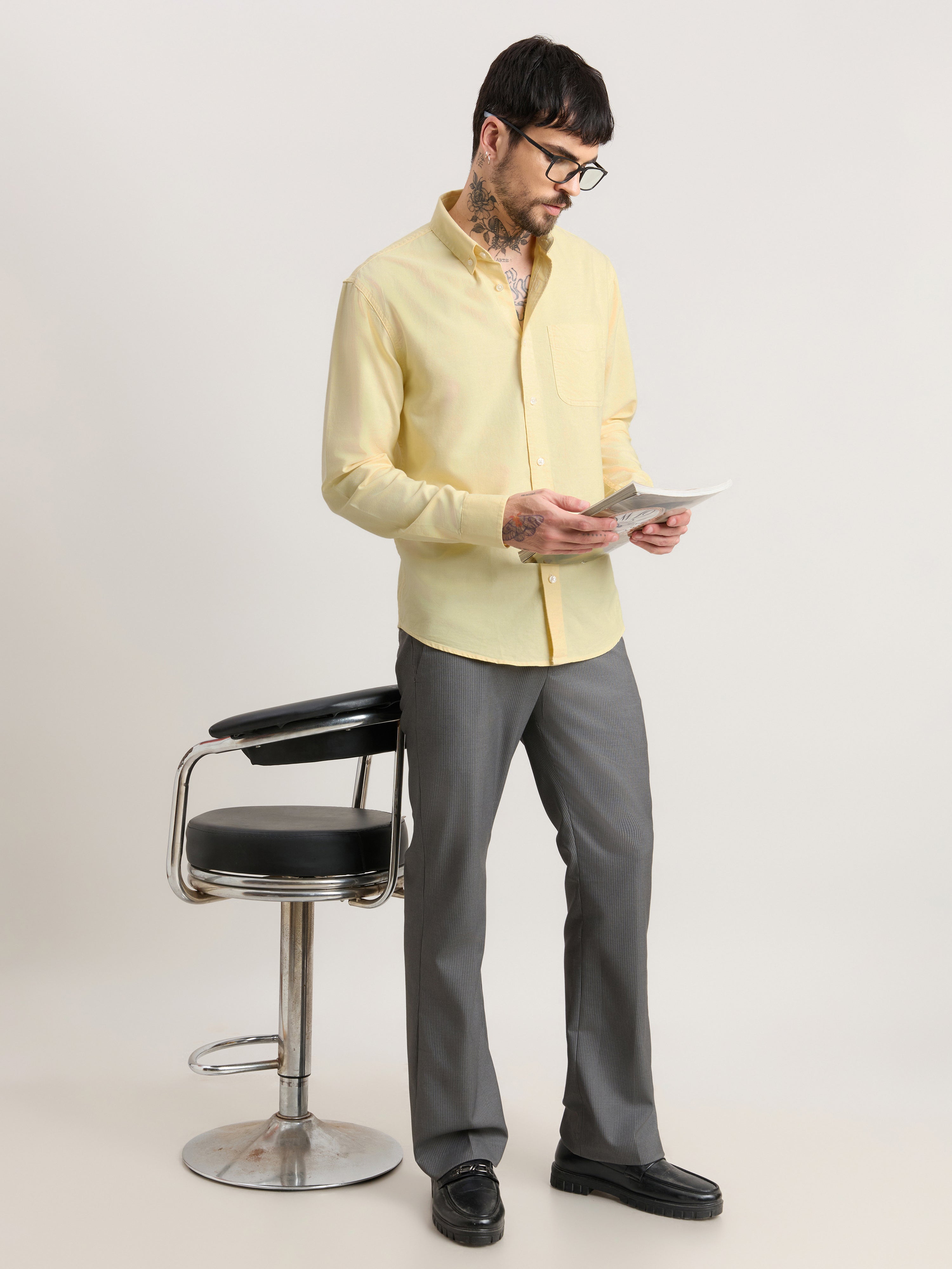 Zena - Relaxed Fit Oxford Shirt - Yellowtail