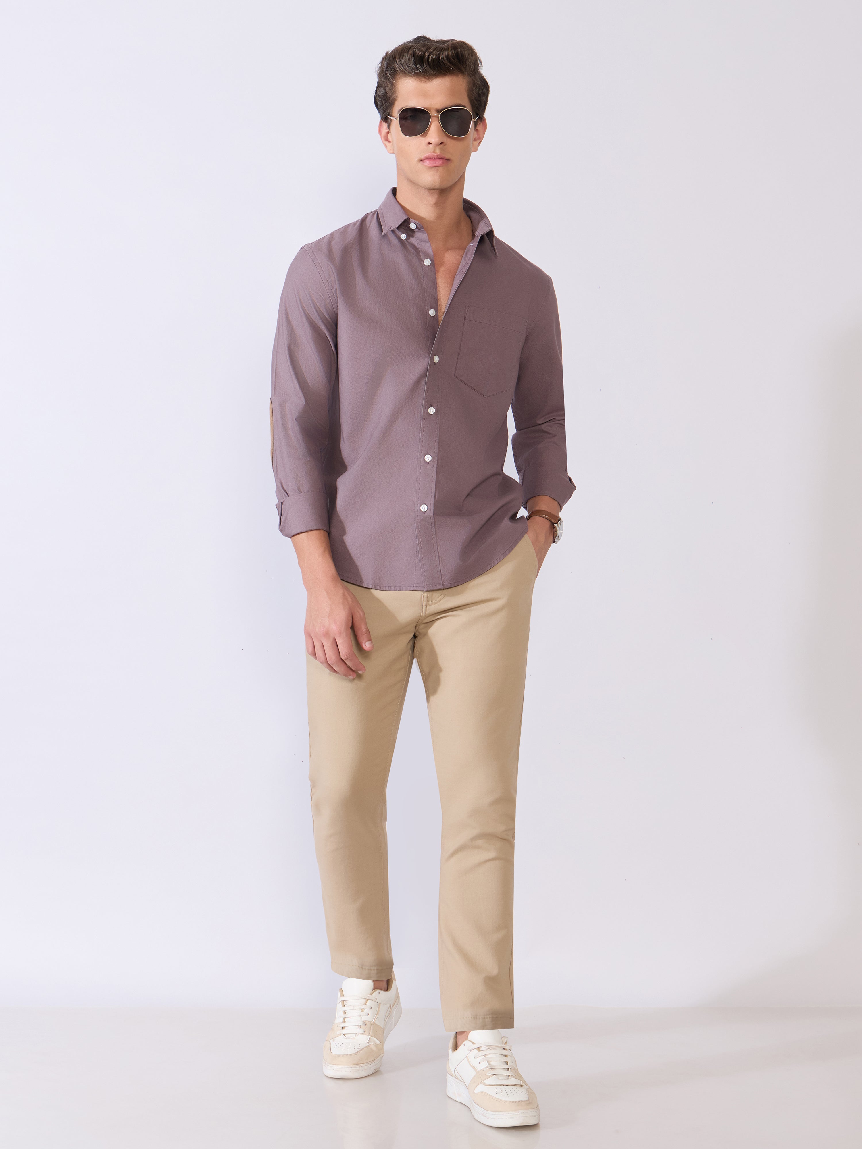 Orren - Slim Fit Cotton Pant - Dark Beige