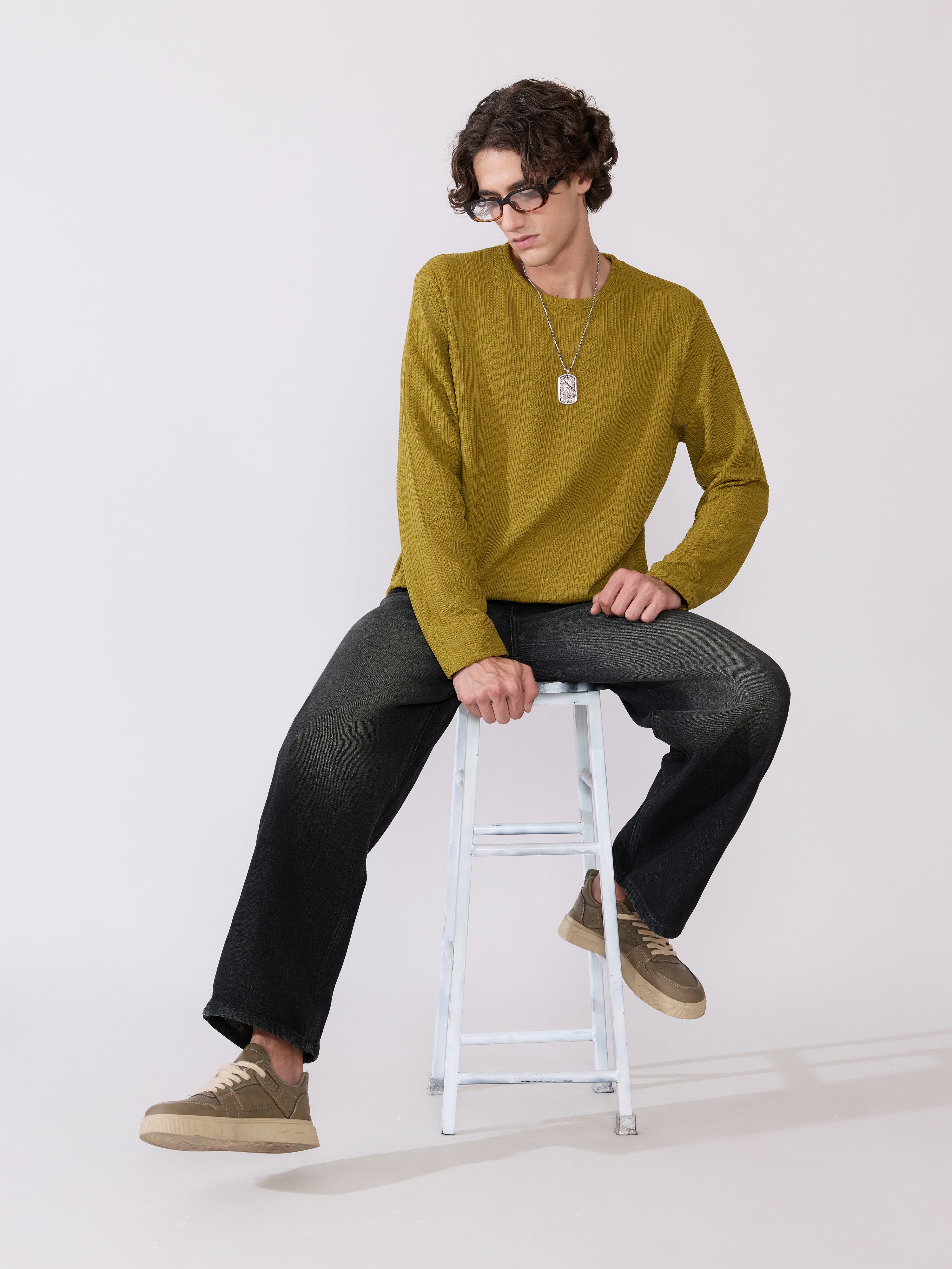 Hush - Loose Fullsleeve Tshirt - Ecru Olive