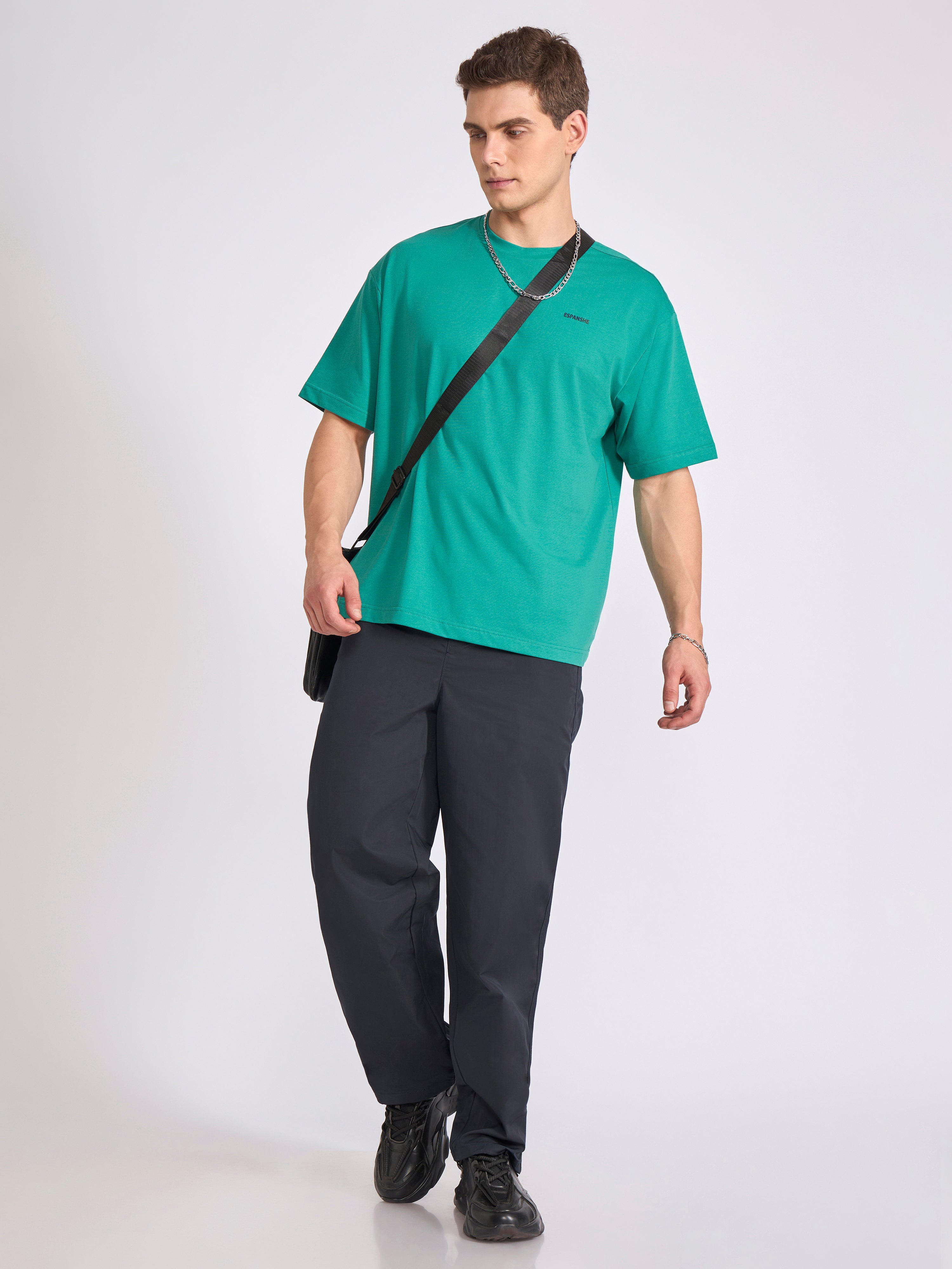 Tibald - Oversized Round neck T Shirt - Green