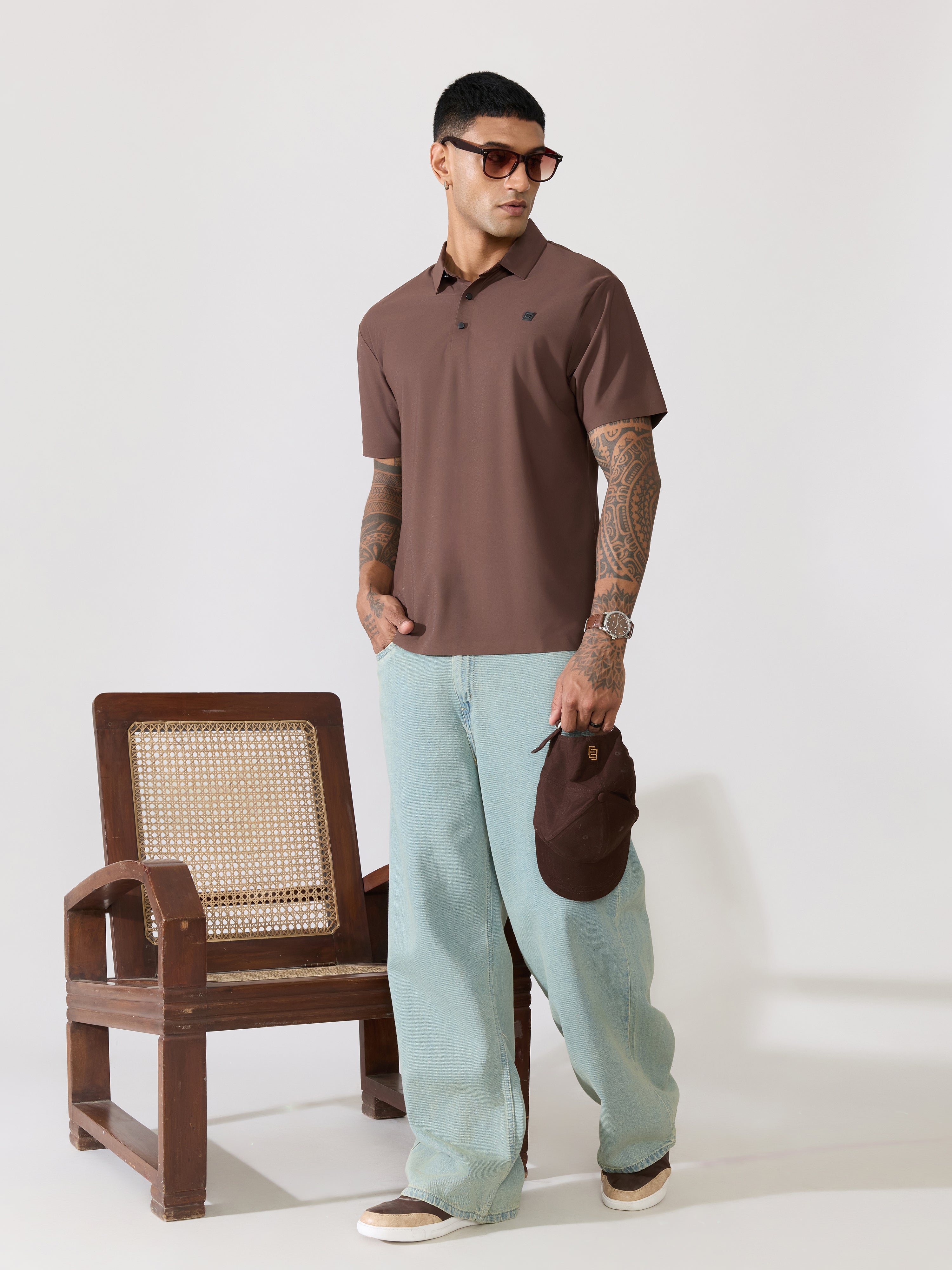 Balance - Regular Fit Polo T-Shirt - Coffee