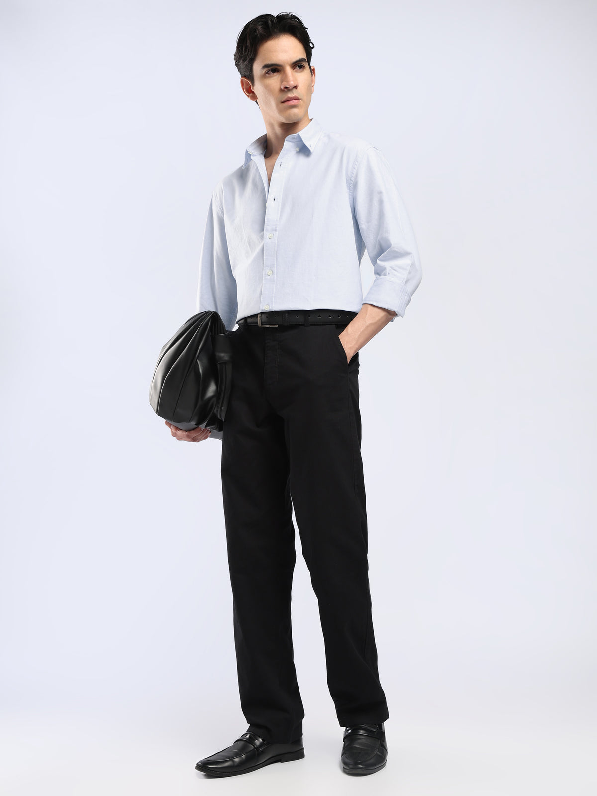 Cove - Relaxed Fit Yarn Dyed Oxford Shirt - Light Blue