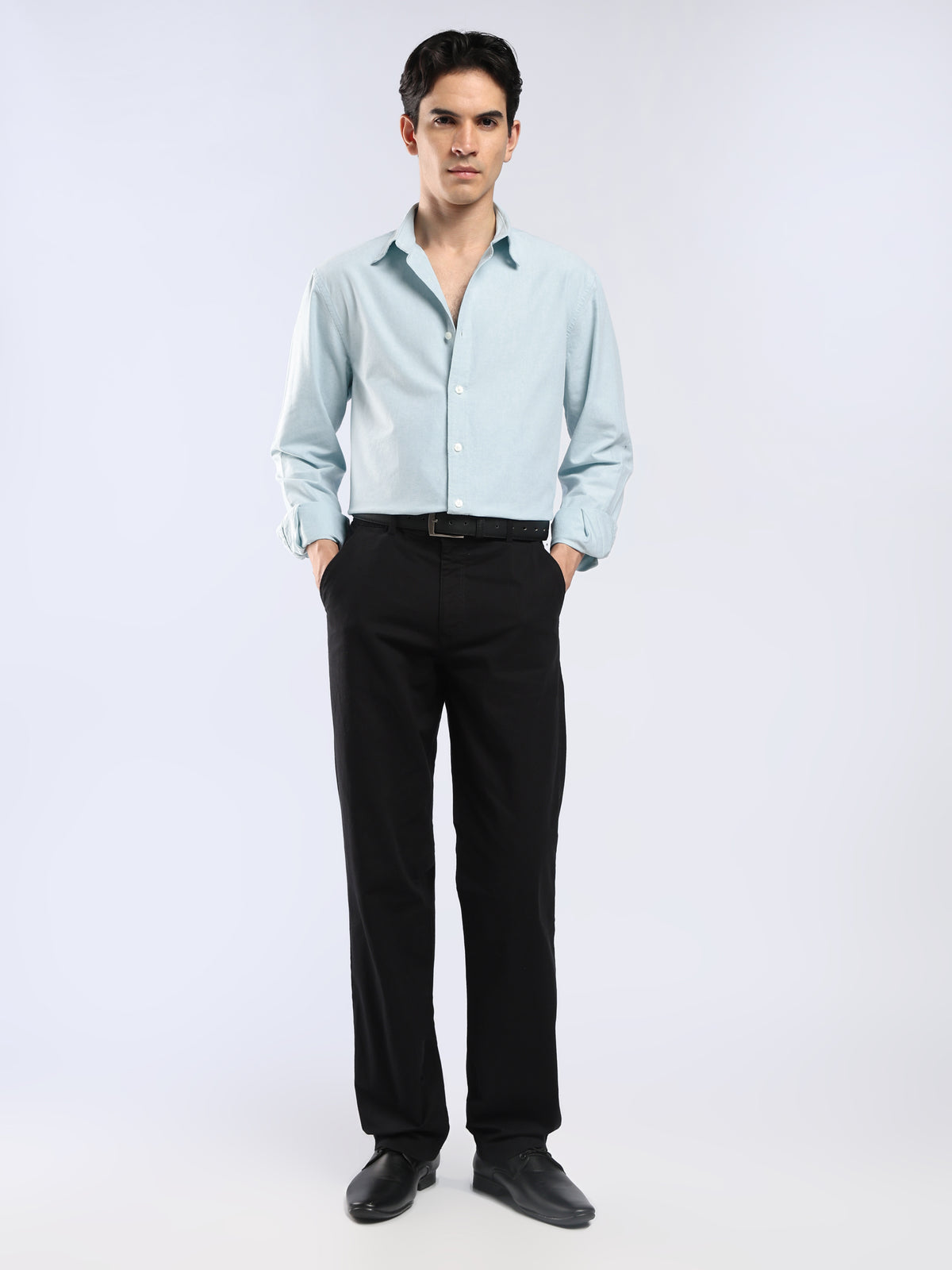 Cove - Relaxed Fit Yarn Dyed Oxford Shirt - Pale Turquoise