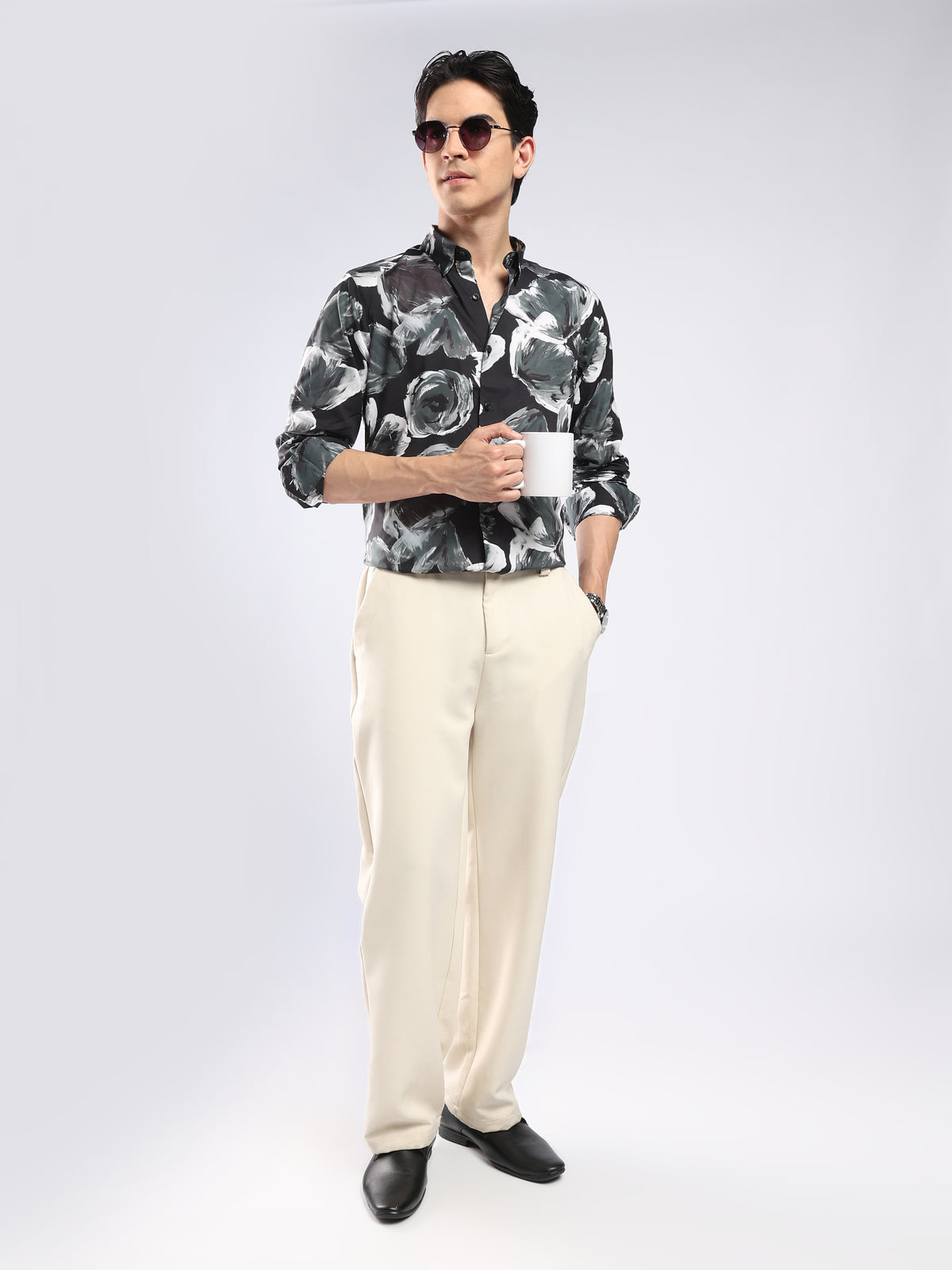 Auvomo - Digital Printed Shirt - Black