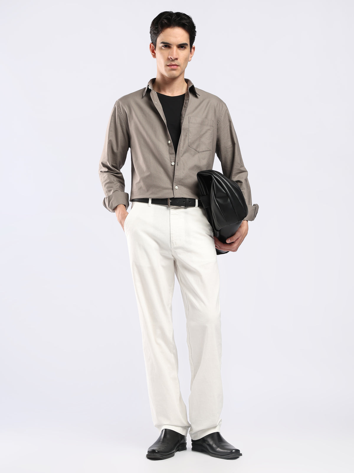 Tava - Relaxed Fit Oxford Shirt - Grey