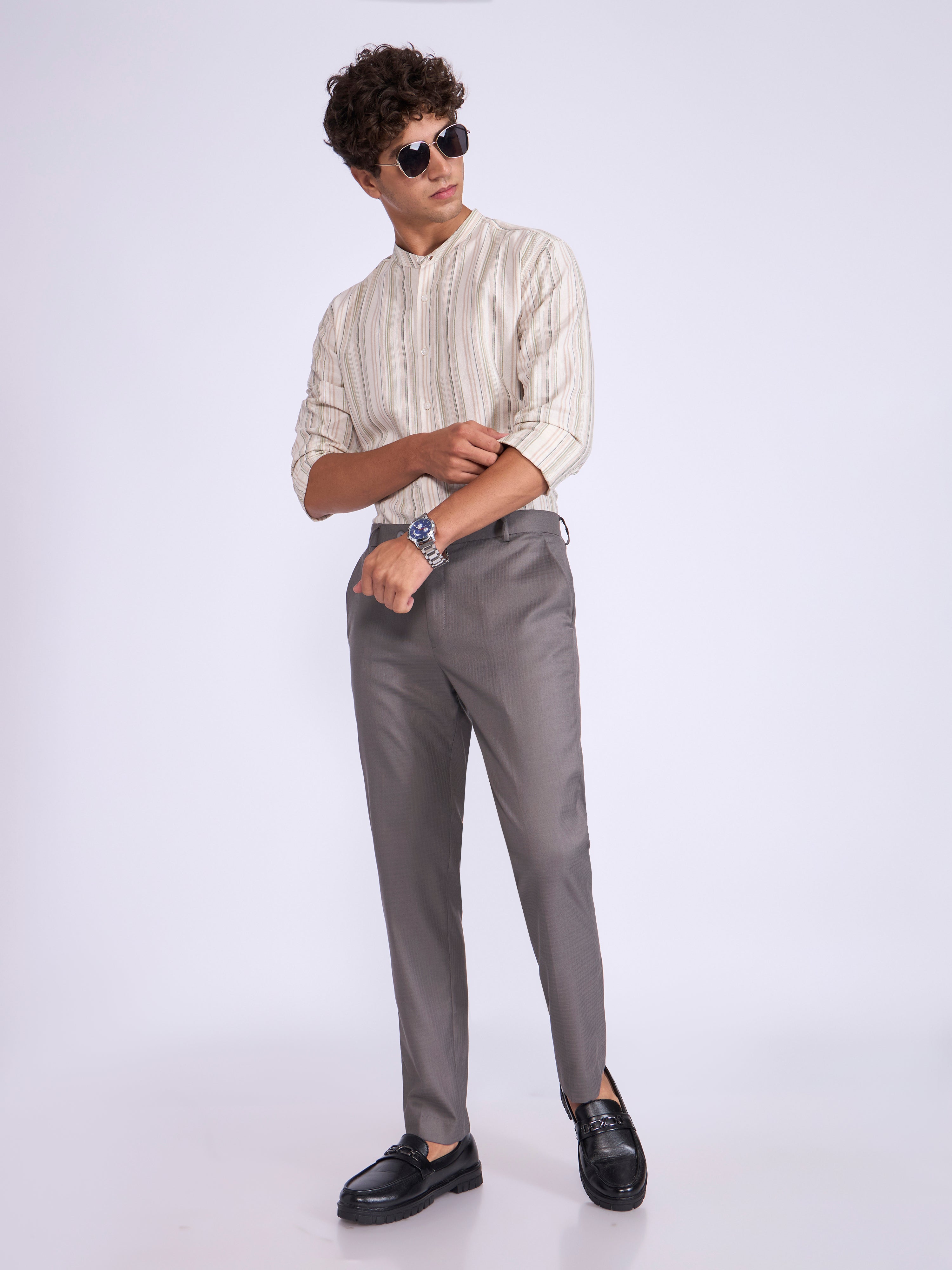 Valentin - Skinny Fit Formal Pant - Grey