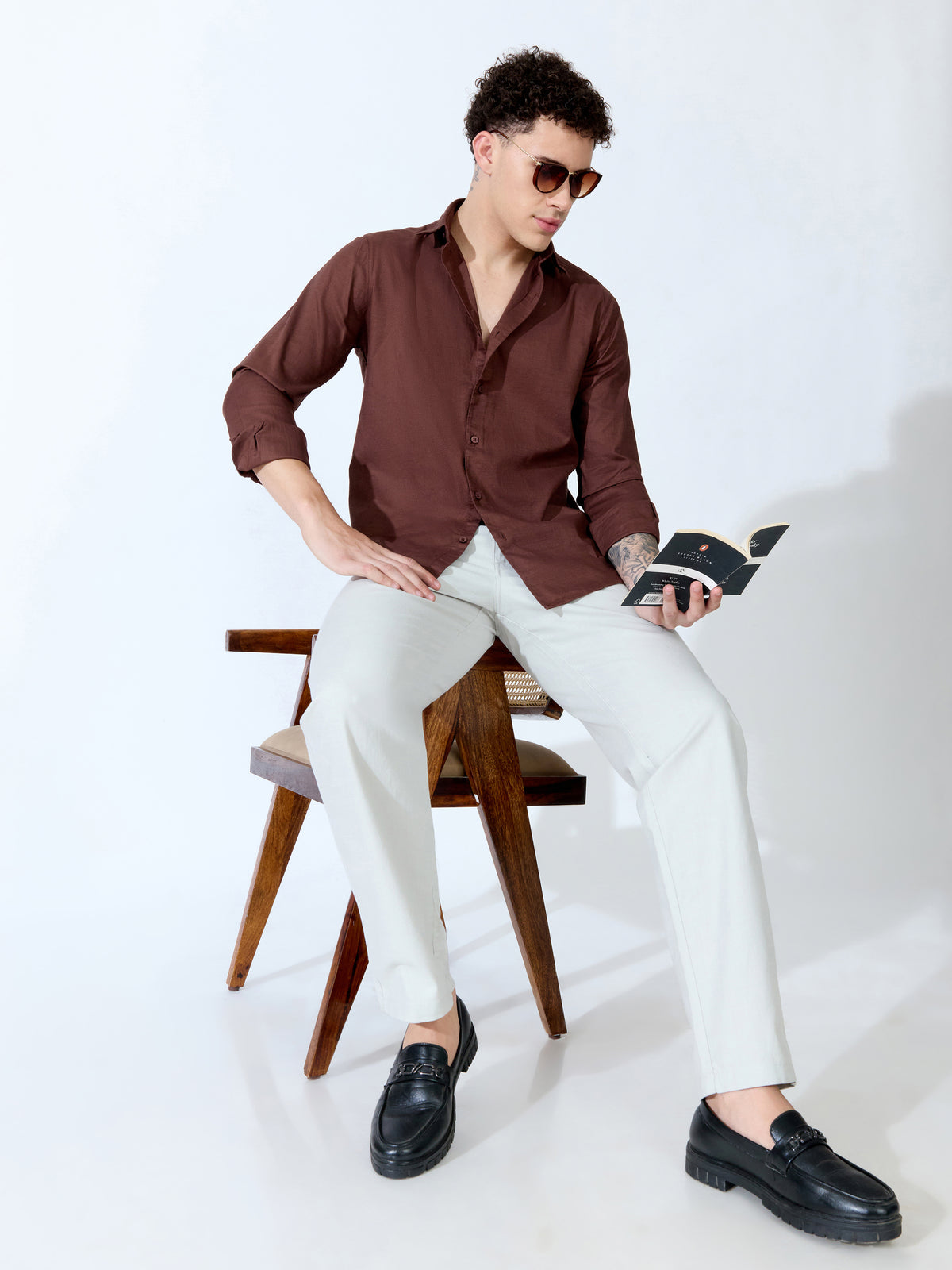 Farana - Brown Dobby Shirt