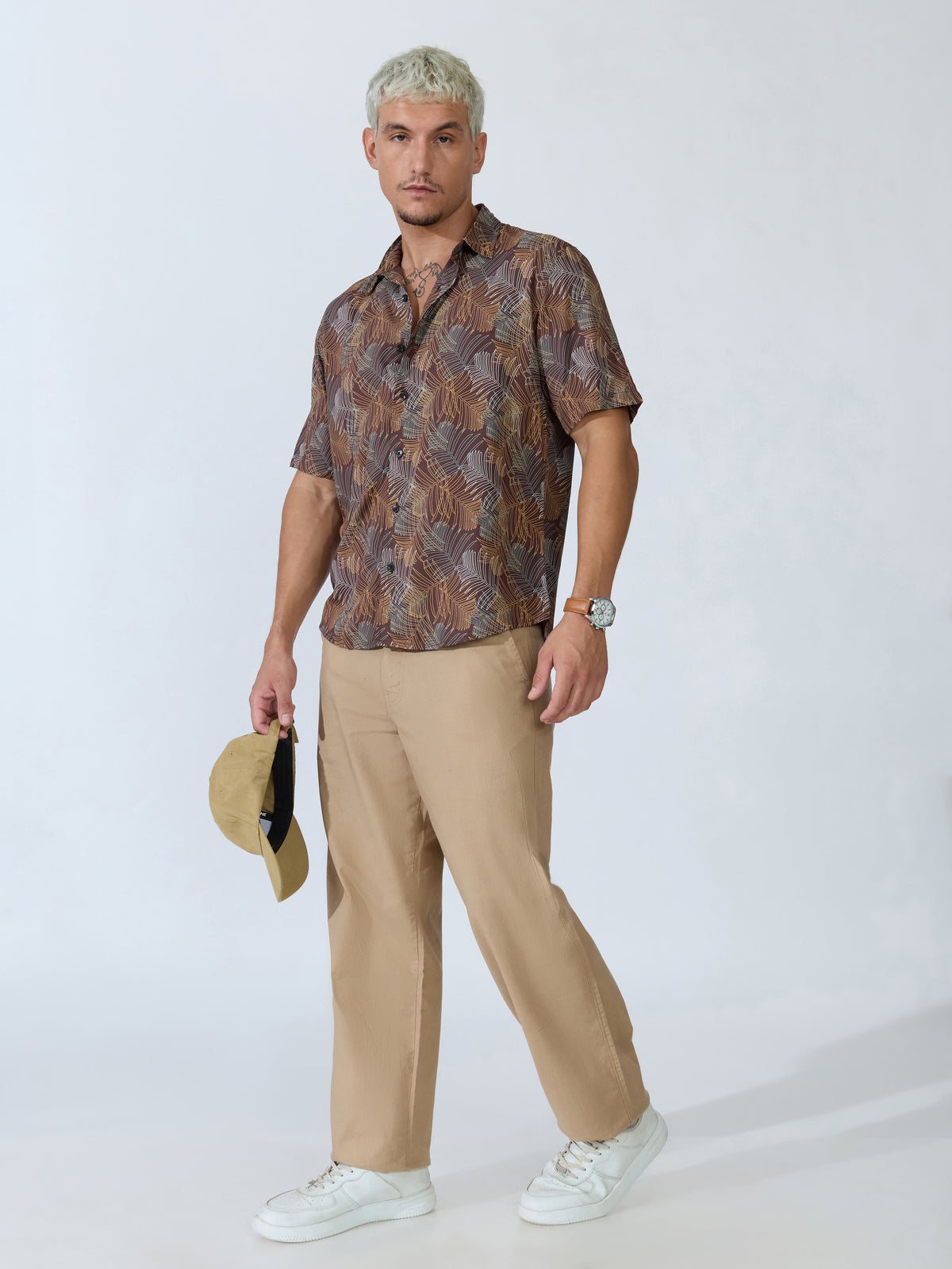 Koralo - Digital Printed Half Sleeve Shirt - Brown