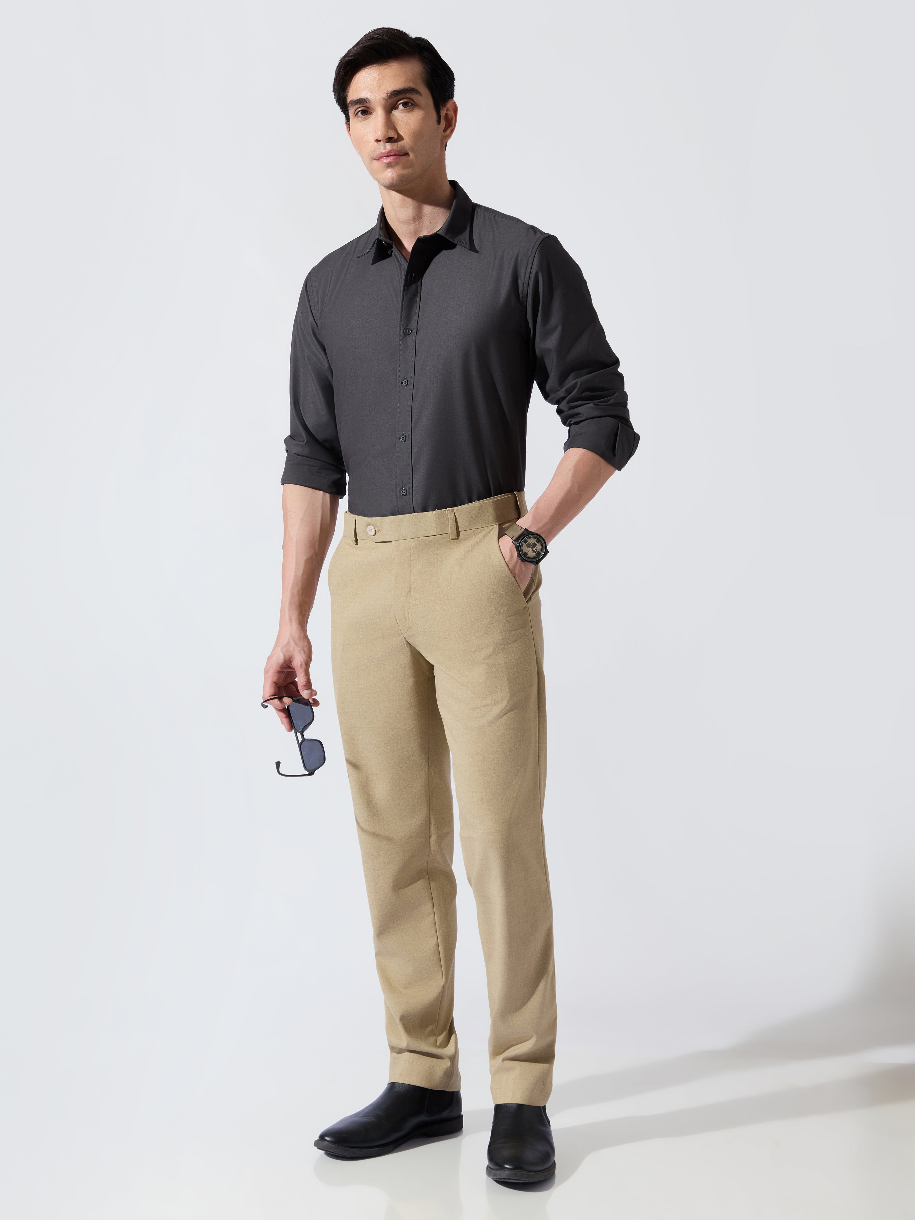 Tuna - Classic Fit Formal Pant - Sand Beige