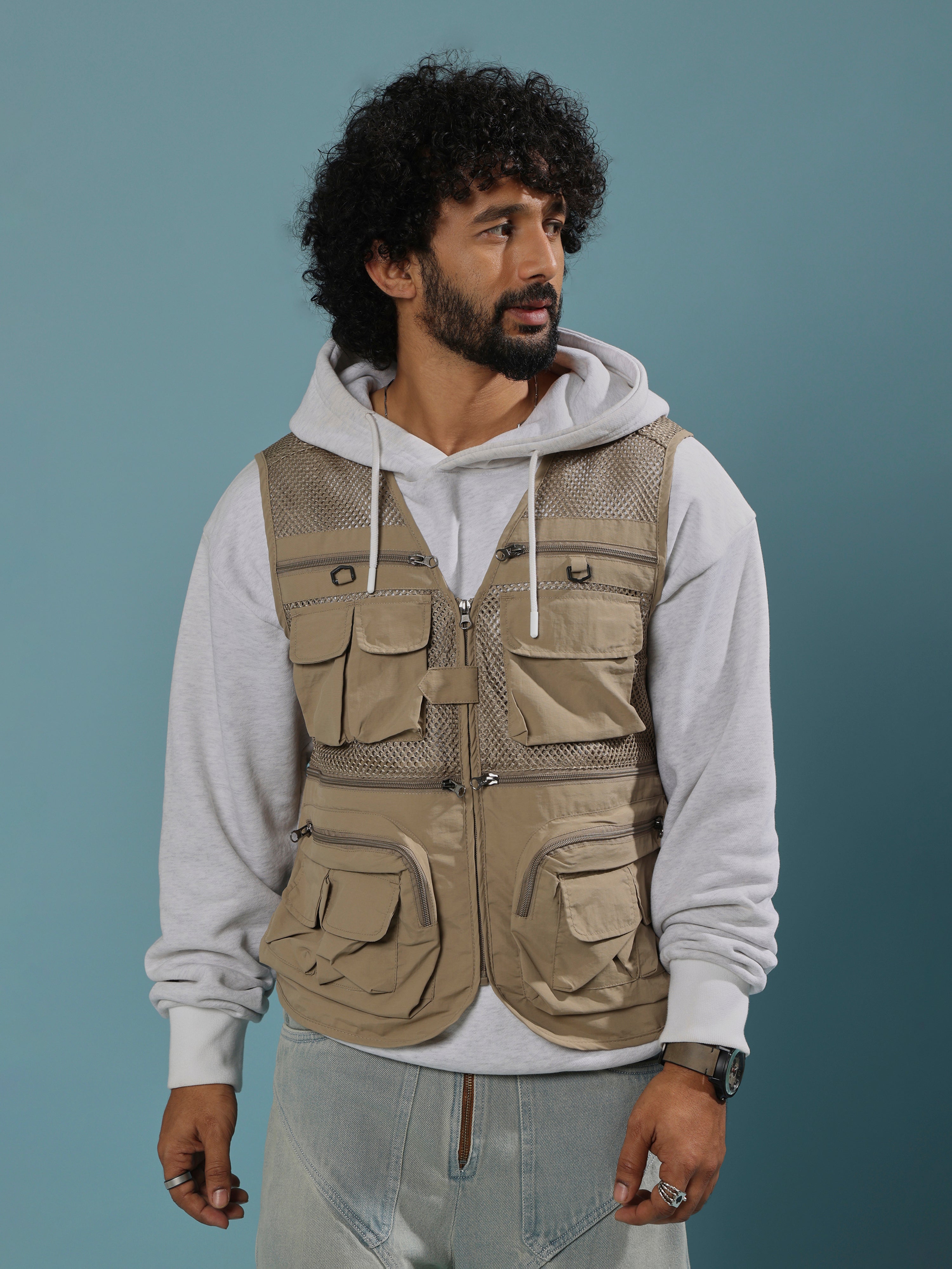 Romillya - Zippered Cargo Vest - Biege