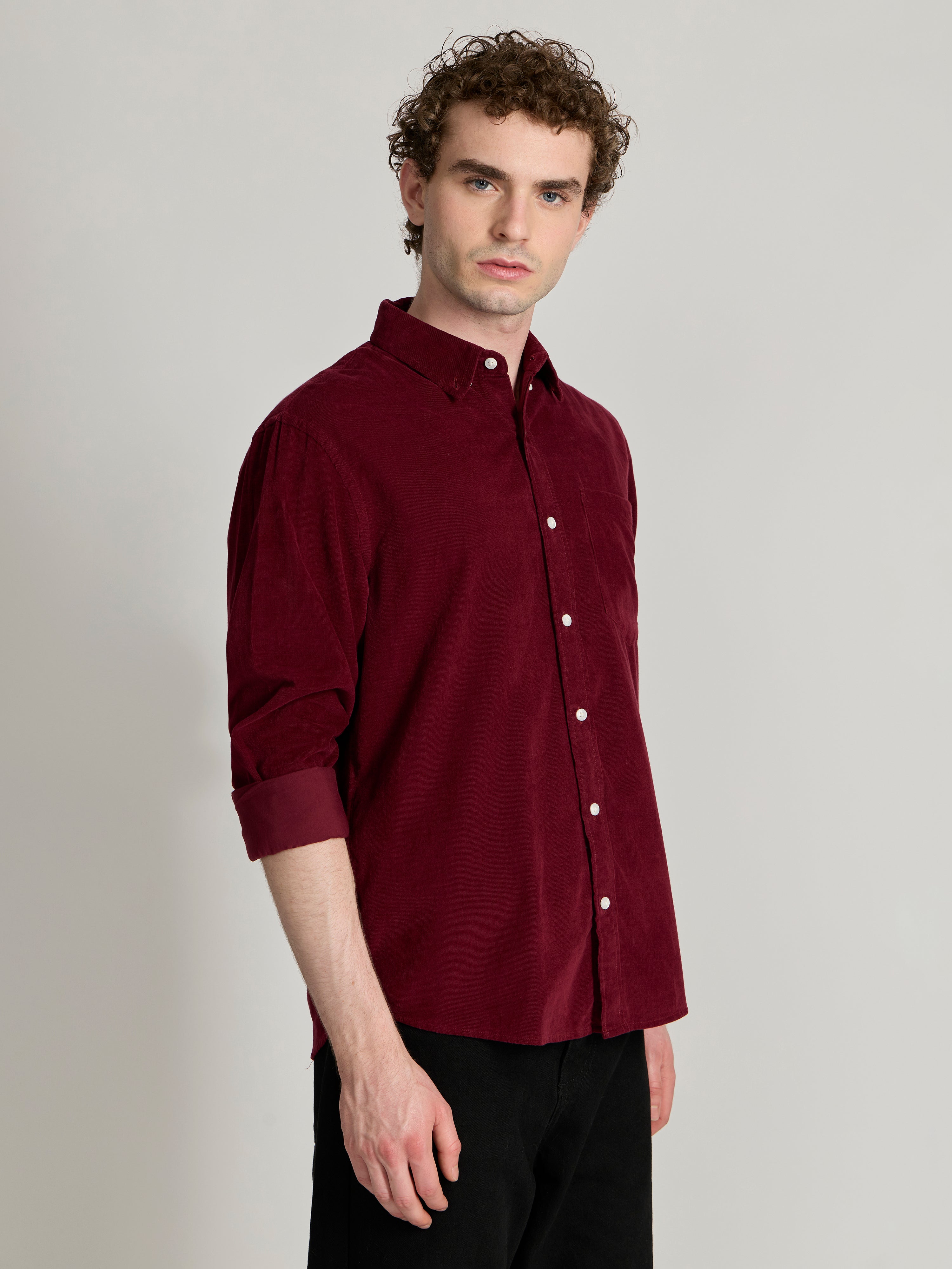 Zorin - Relaxed Corduroy Shirt - Maroon