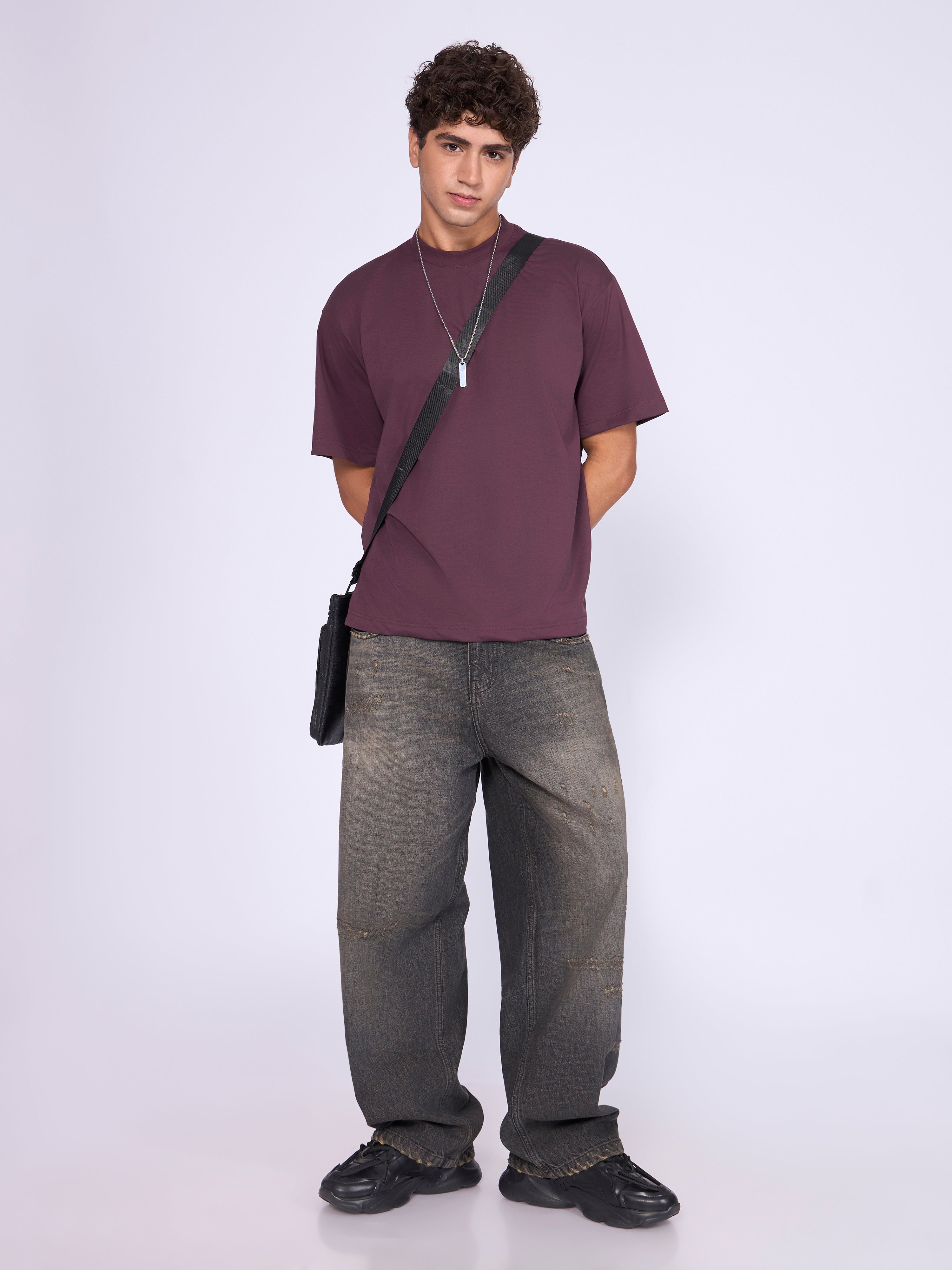 Stirling - Loose Fit T-Shirt - Midnight Plum