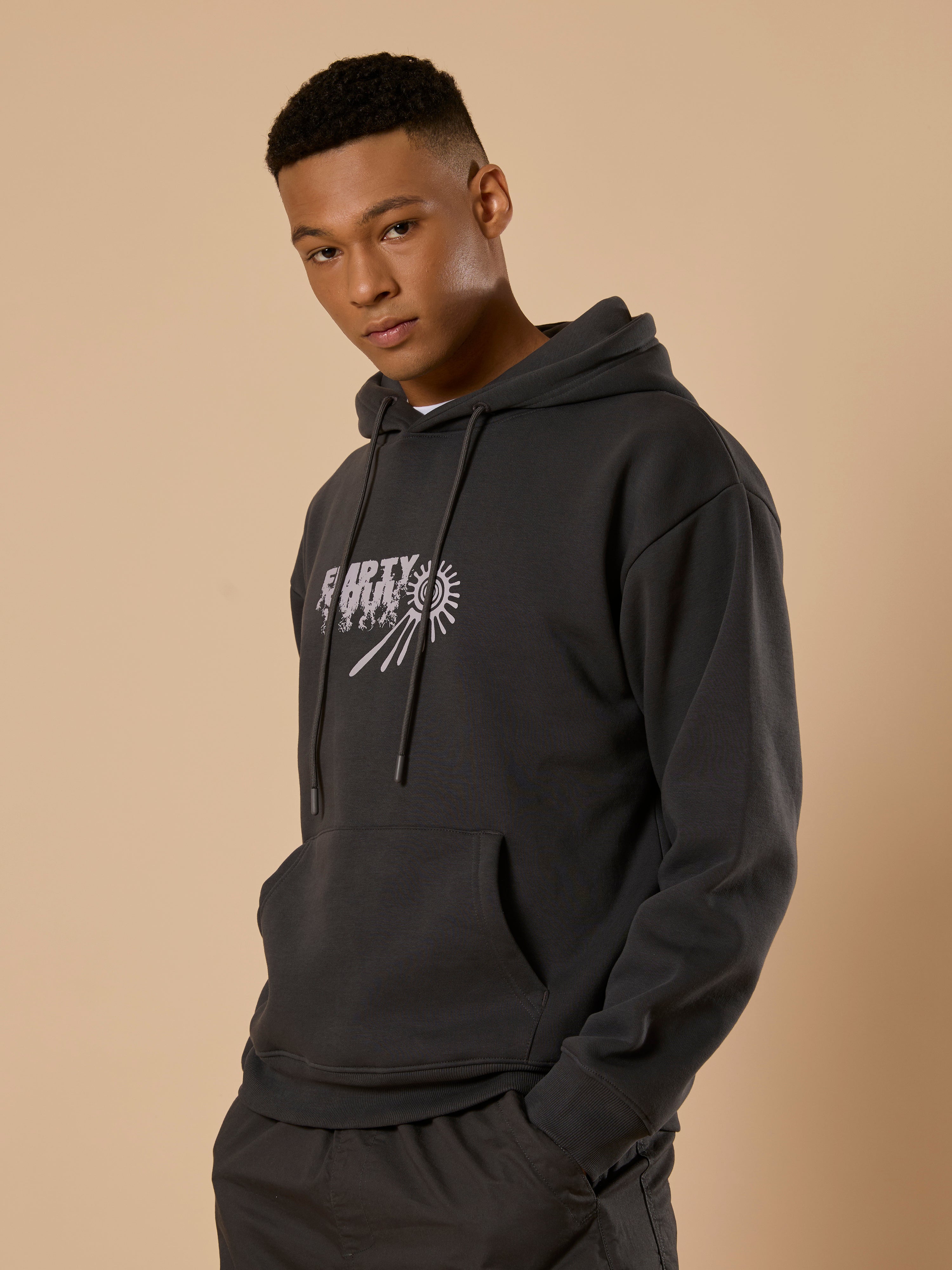 Felix - Printed Hoodie - Cement