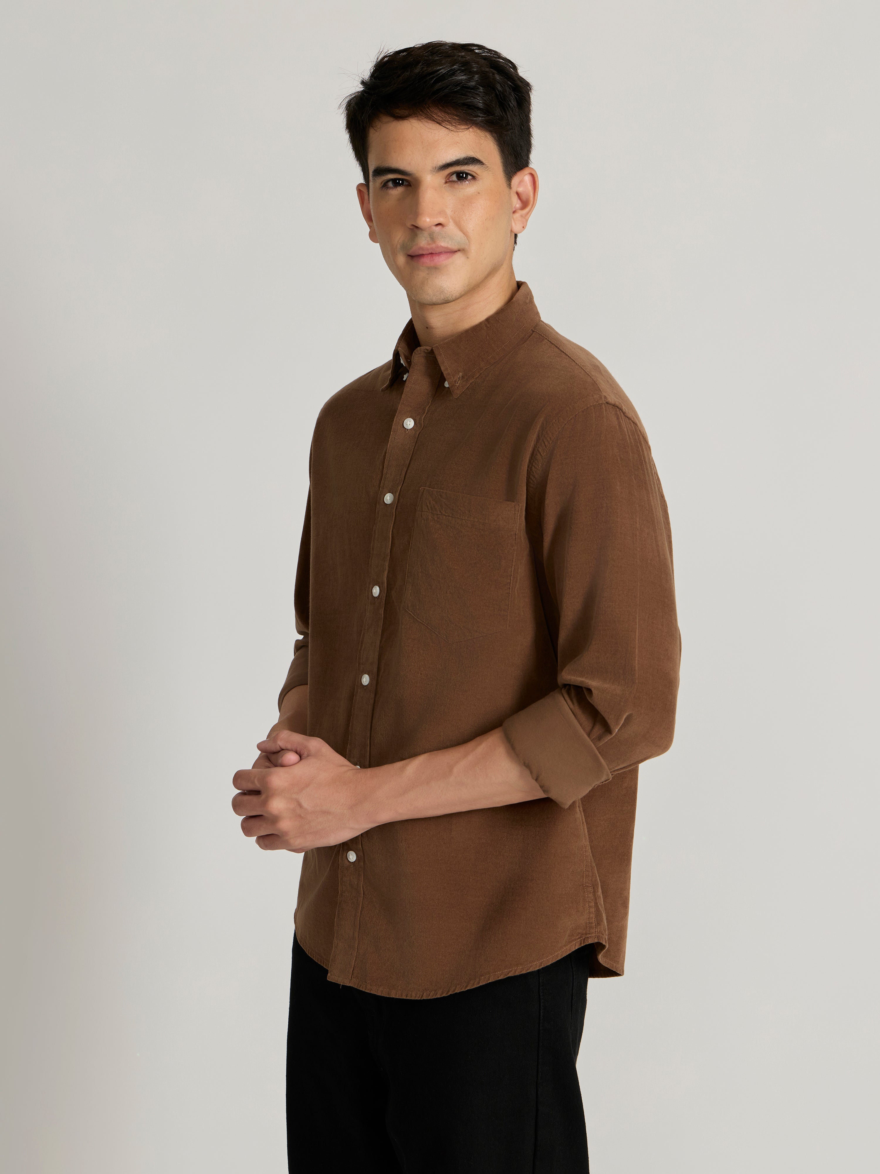 Zorin - Relaxed Corduroy Shirt - Brown