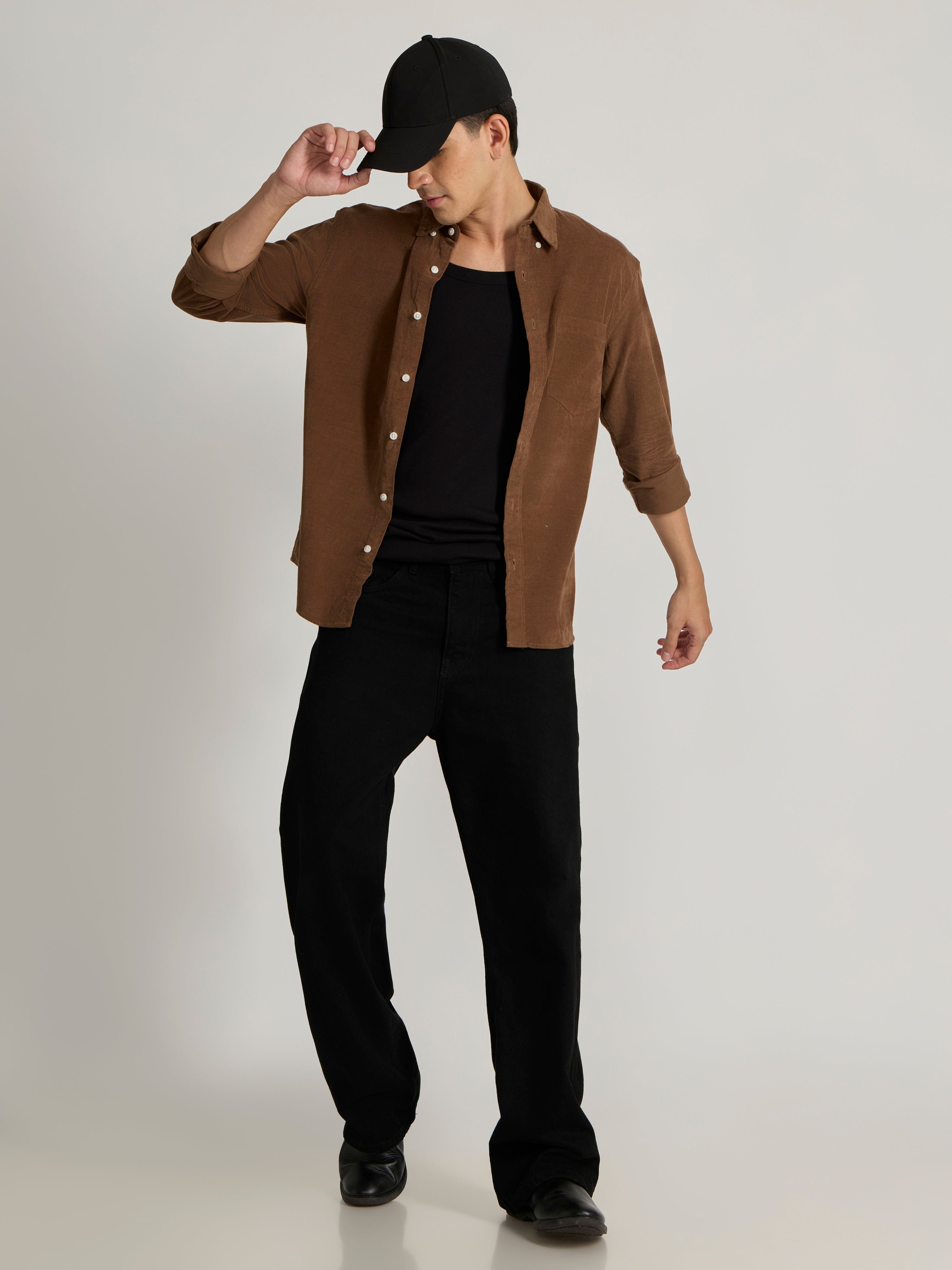 Zorin - Relaxed Corduroy Shirt - Brown