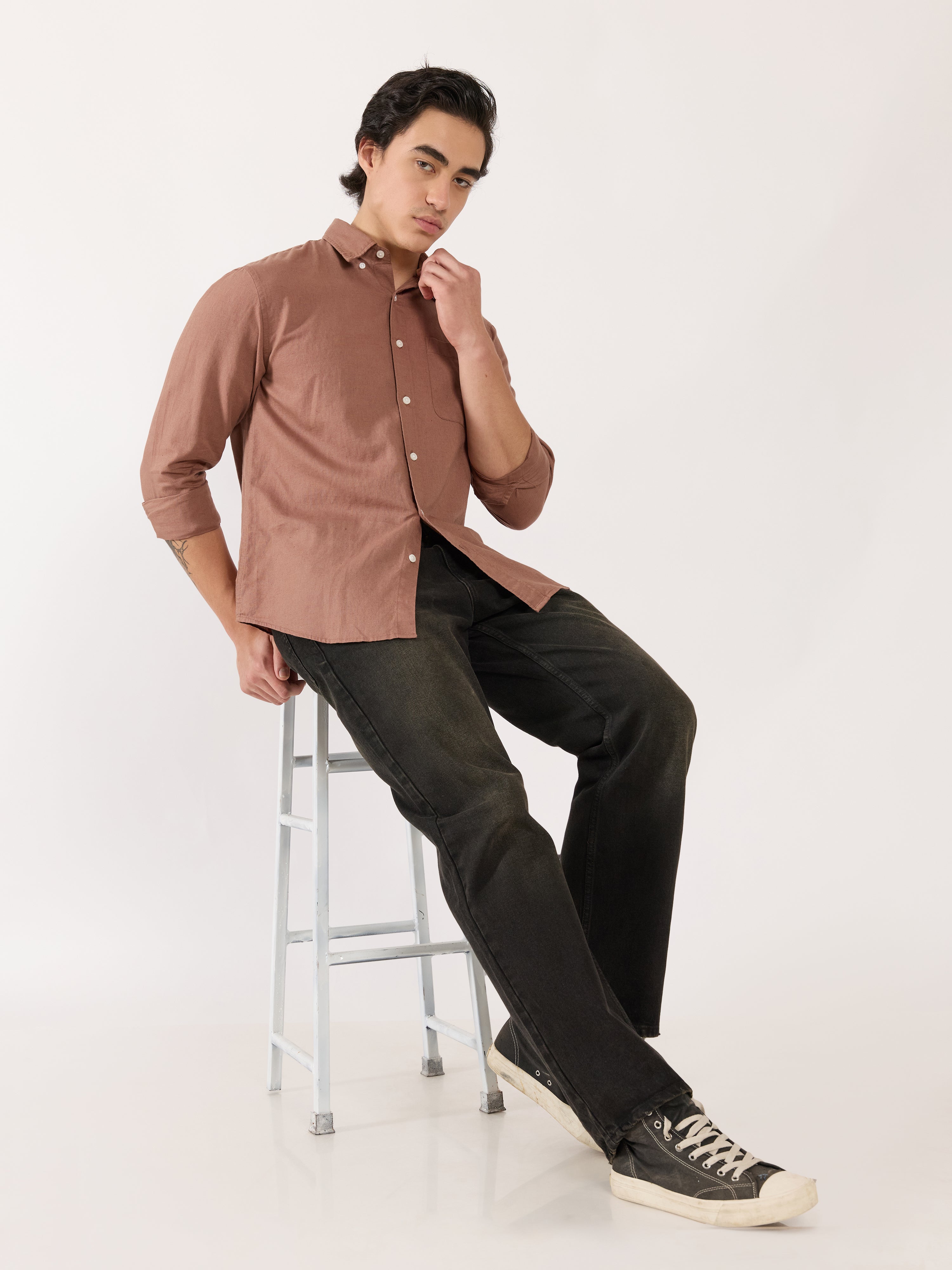 Taloko - Relaxed Linen Shirt - Light Brown