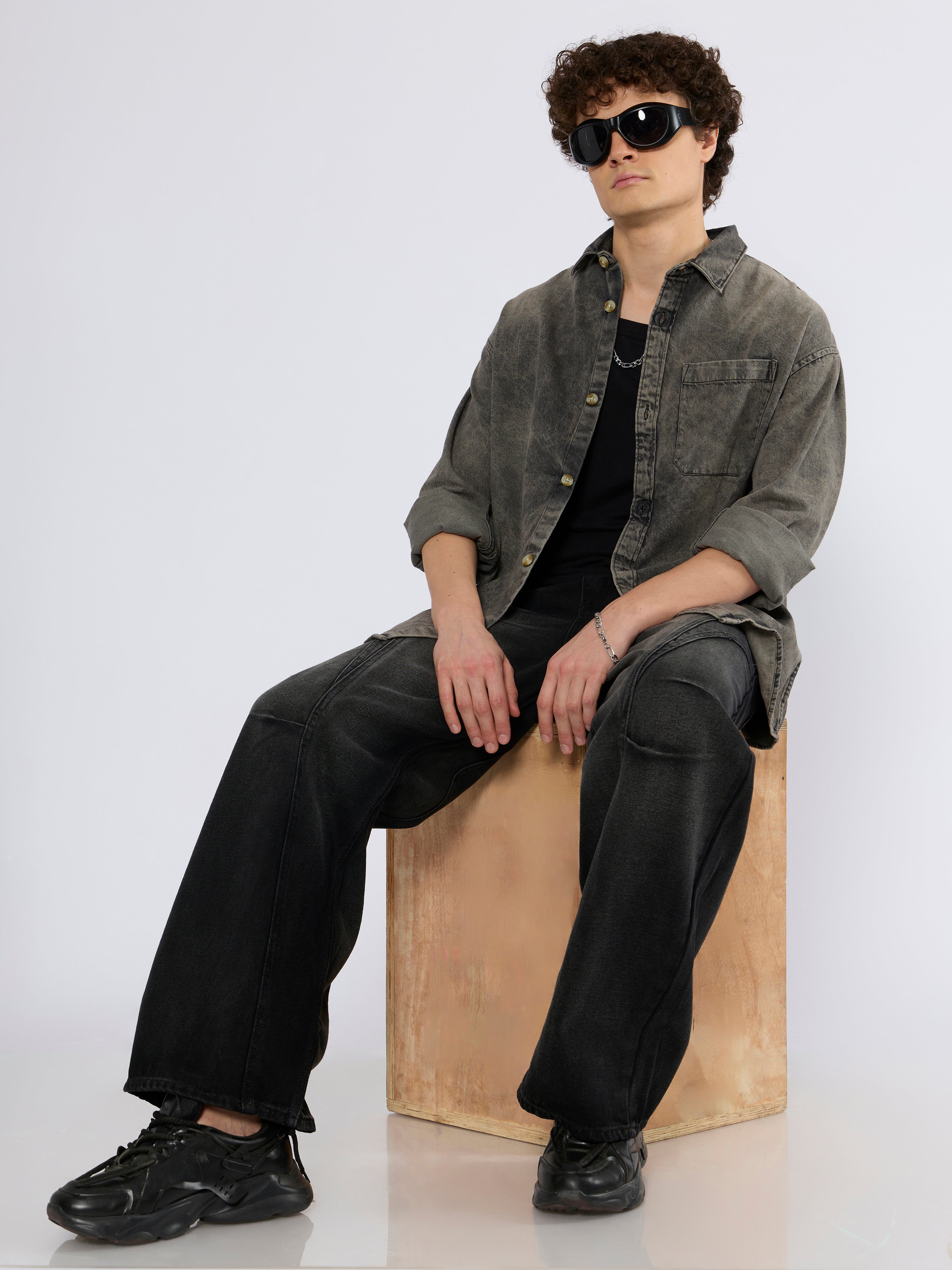 Whitaker - Denim Shirt - Carbon Black Shade