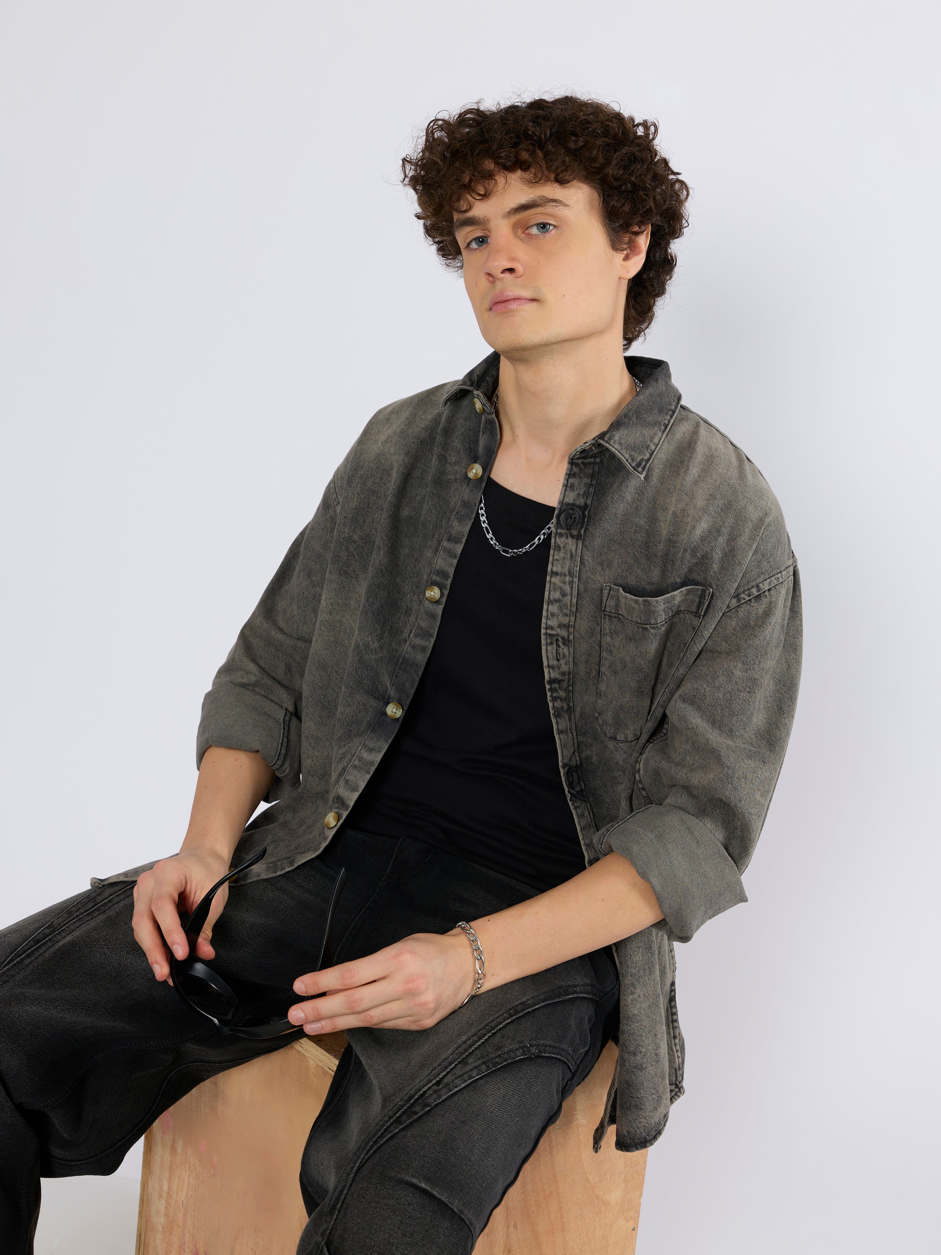 Whitaker - Denim Shirt - Carbon Black Shade