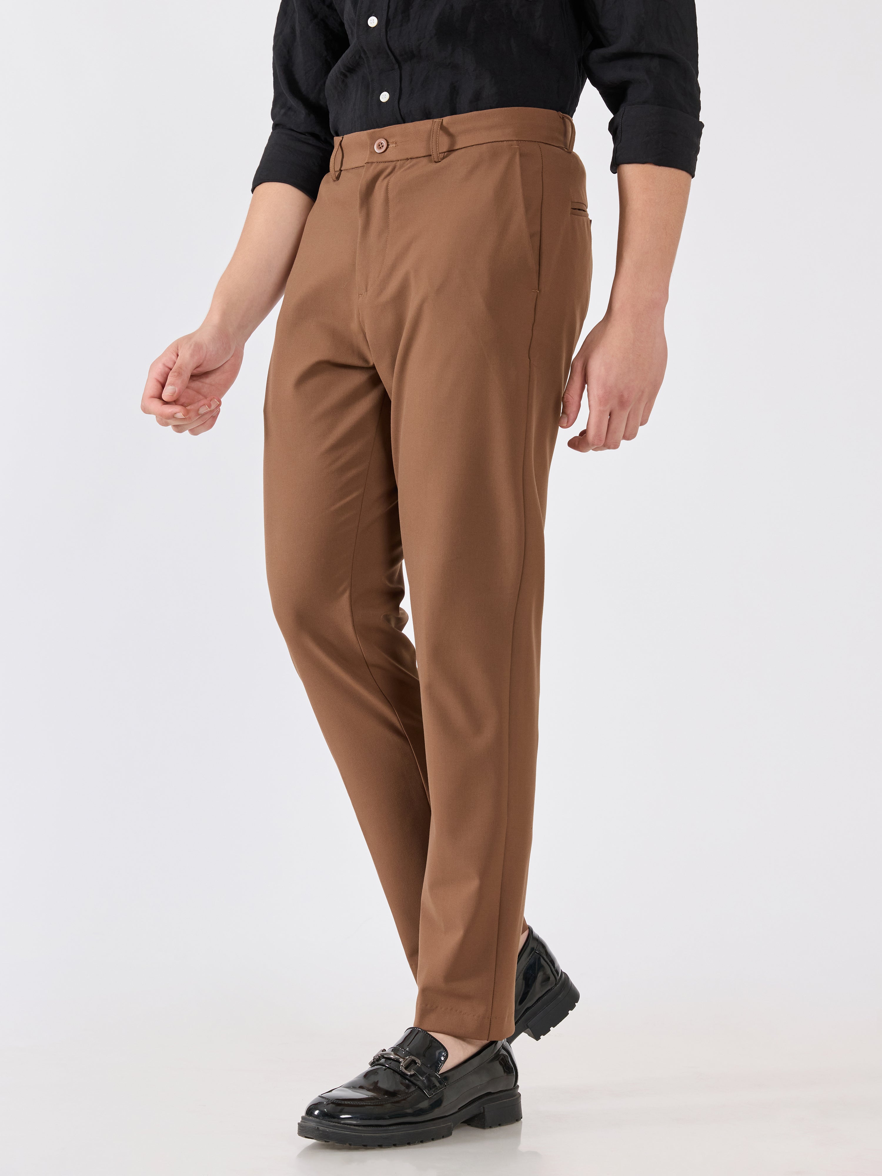 Alista - Slim Fit Formal Pant - Brown