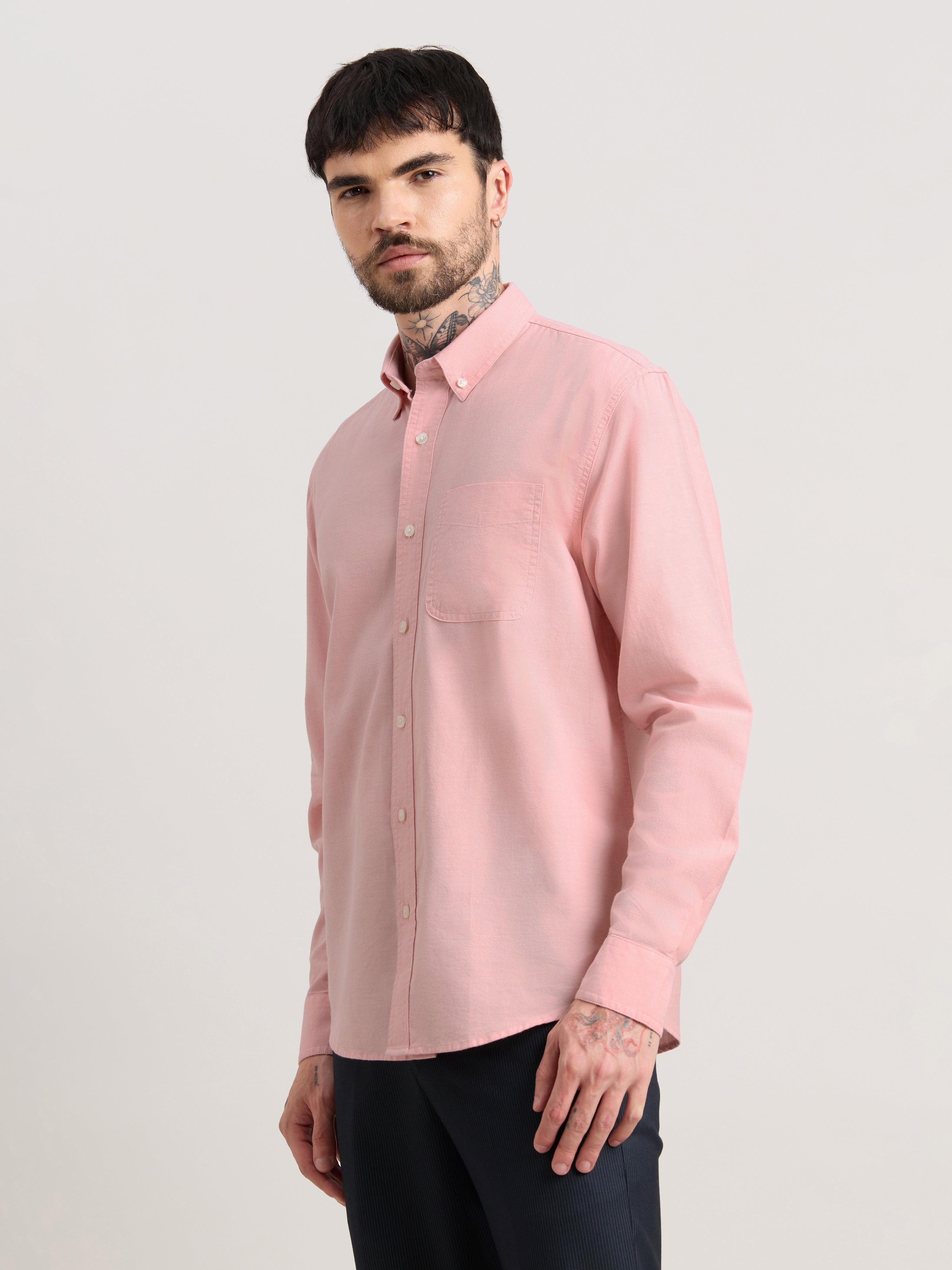 Zena - Relaxed Fit Oxford Shirt - Pink Nectar