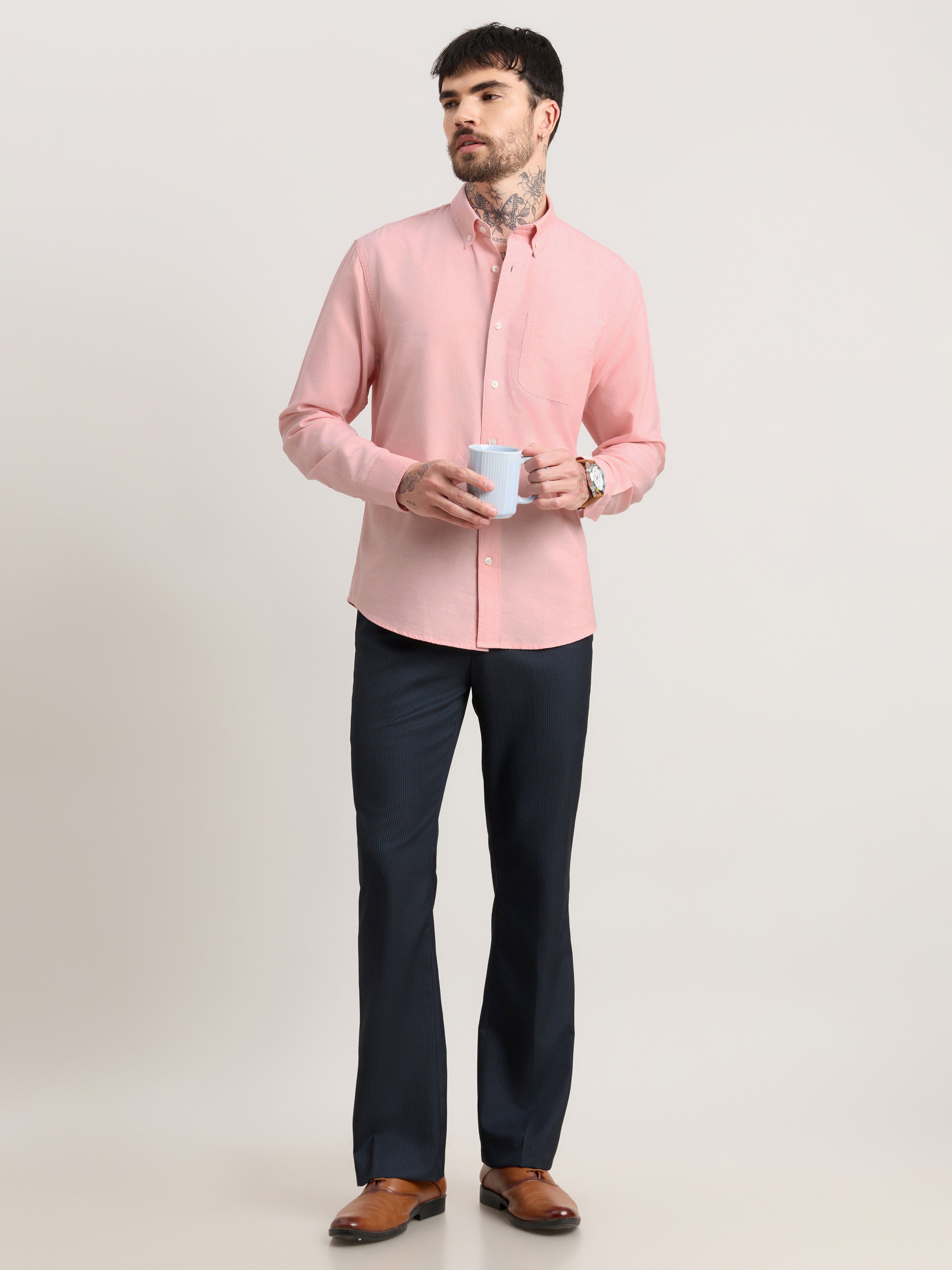 Zena - Relaxed Fit Oxford Shirt - Pink Nectar