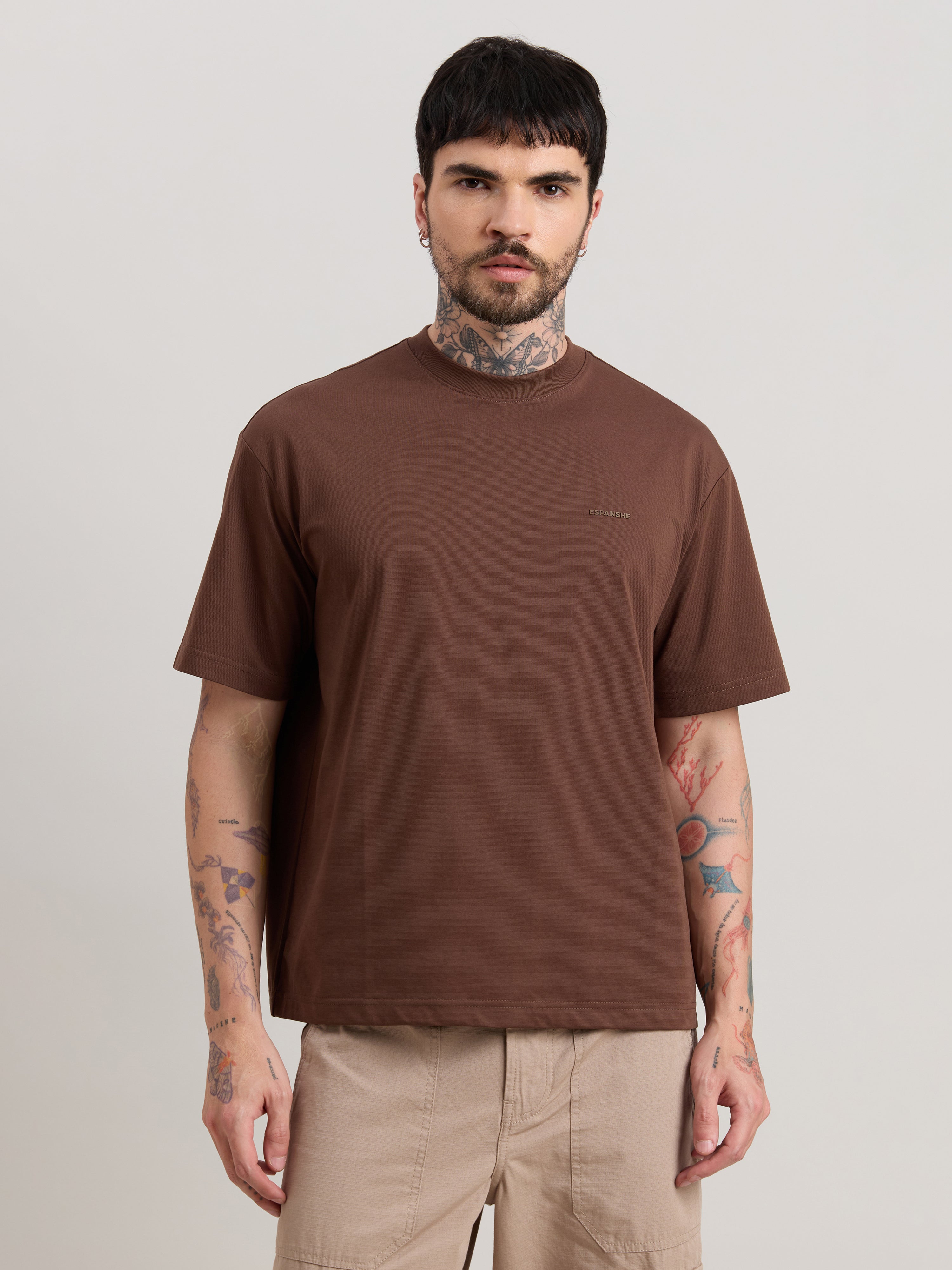 Nora - Loose Fit T-Shirt - Pincone Brown