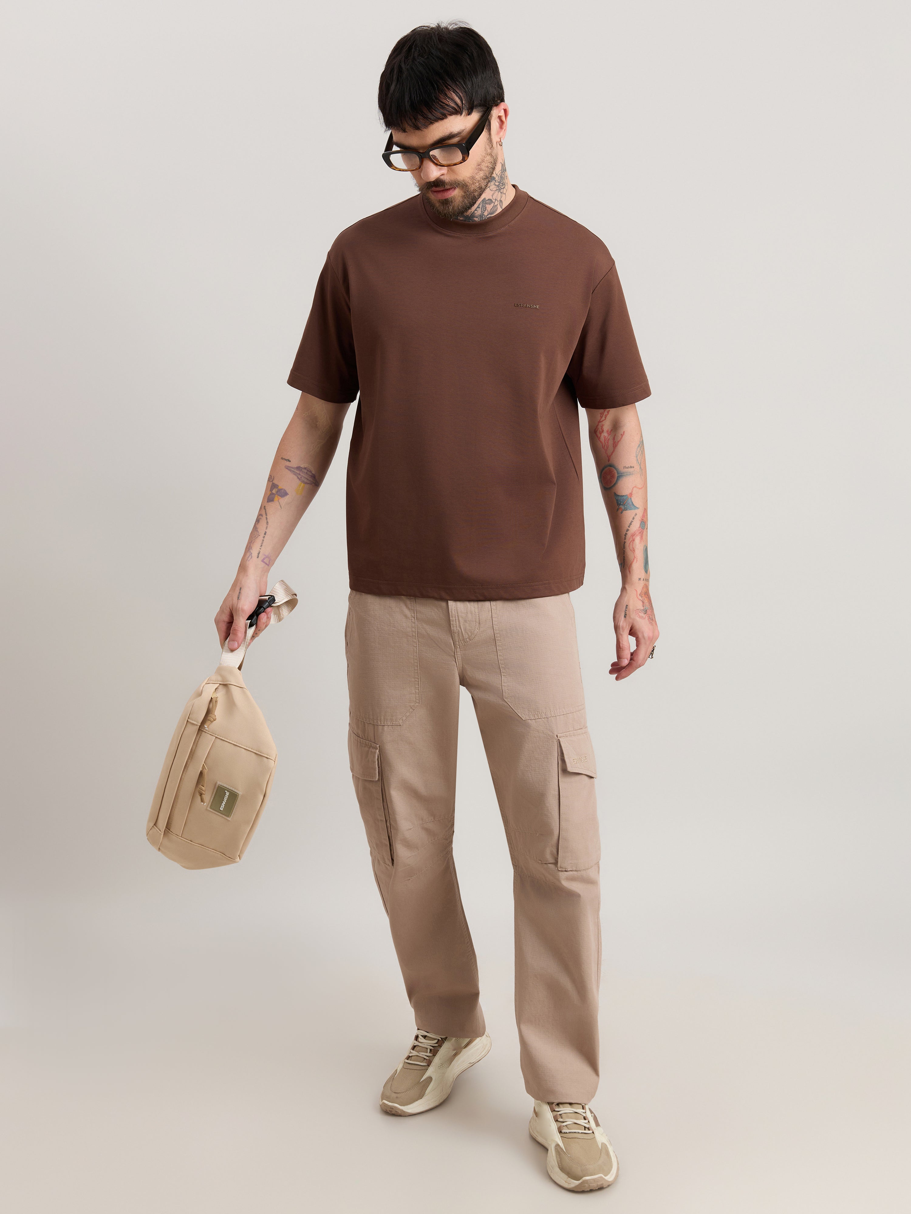 Nora - Loose Fit T-Shirt - Pincone Brown