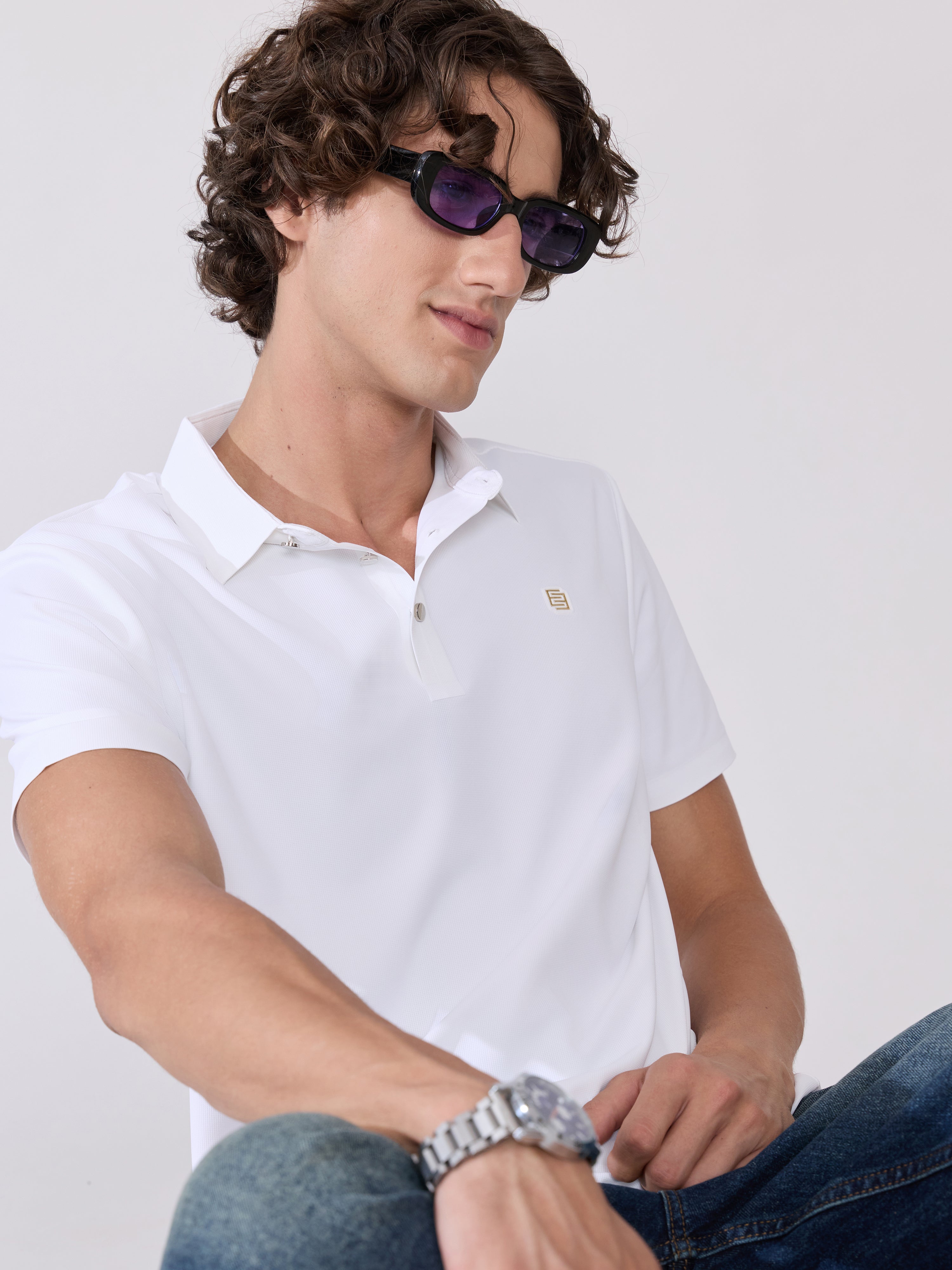 Zoltan - Regular Fit Polo T-Shirt - White