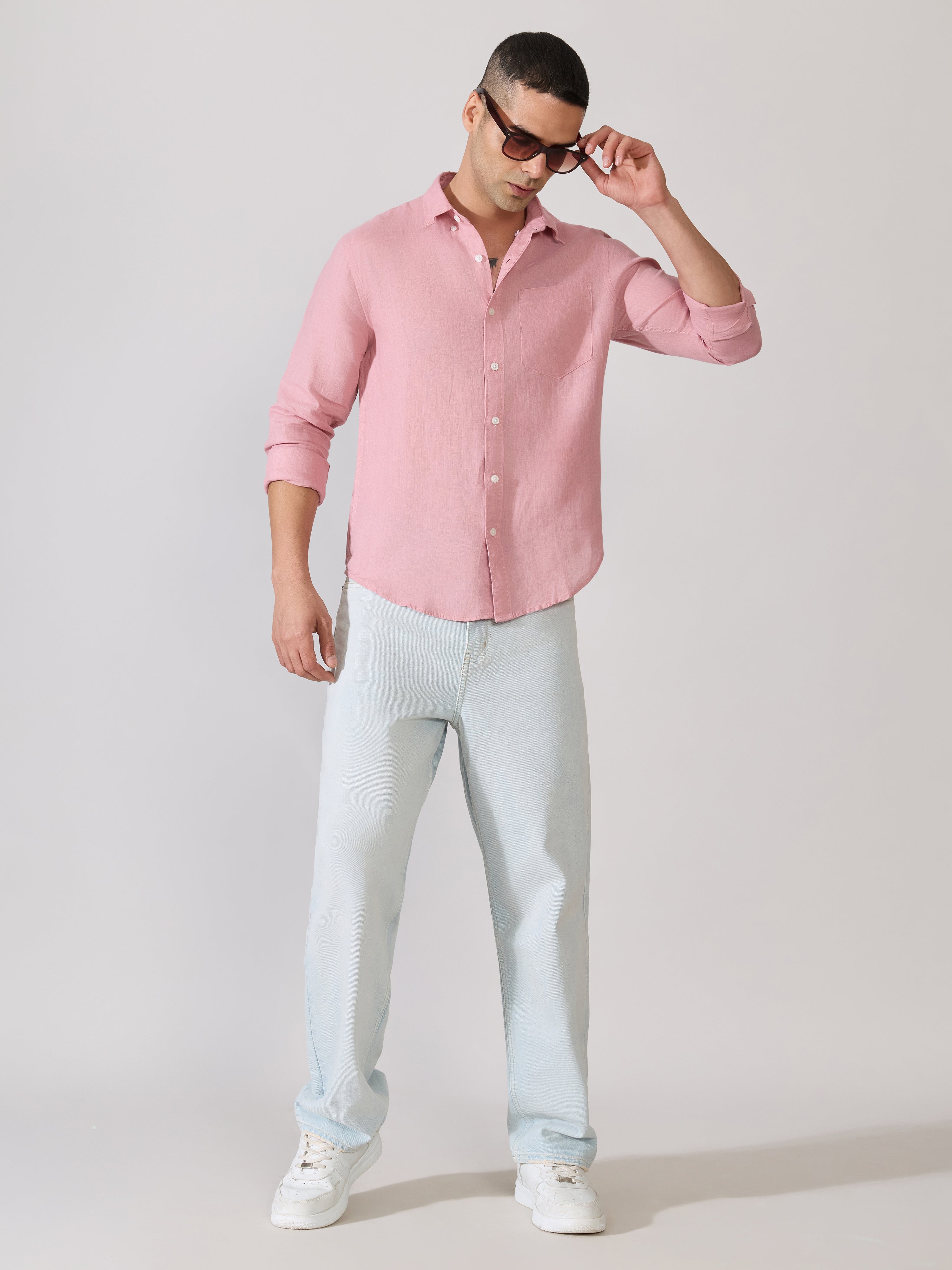 Erta - Relaxed Linen Shirt - Sachest Pink