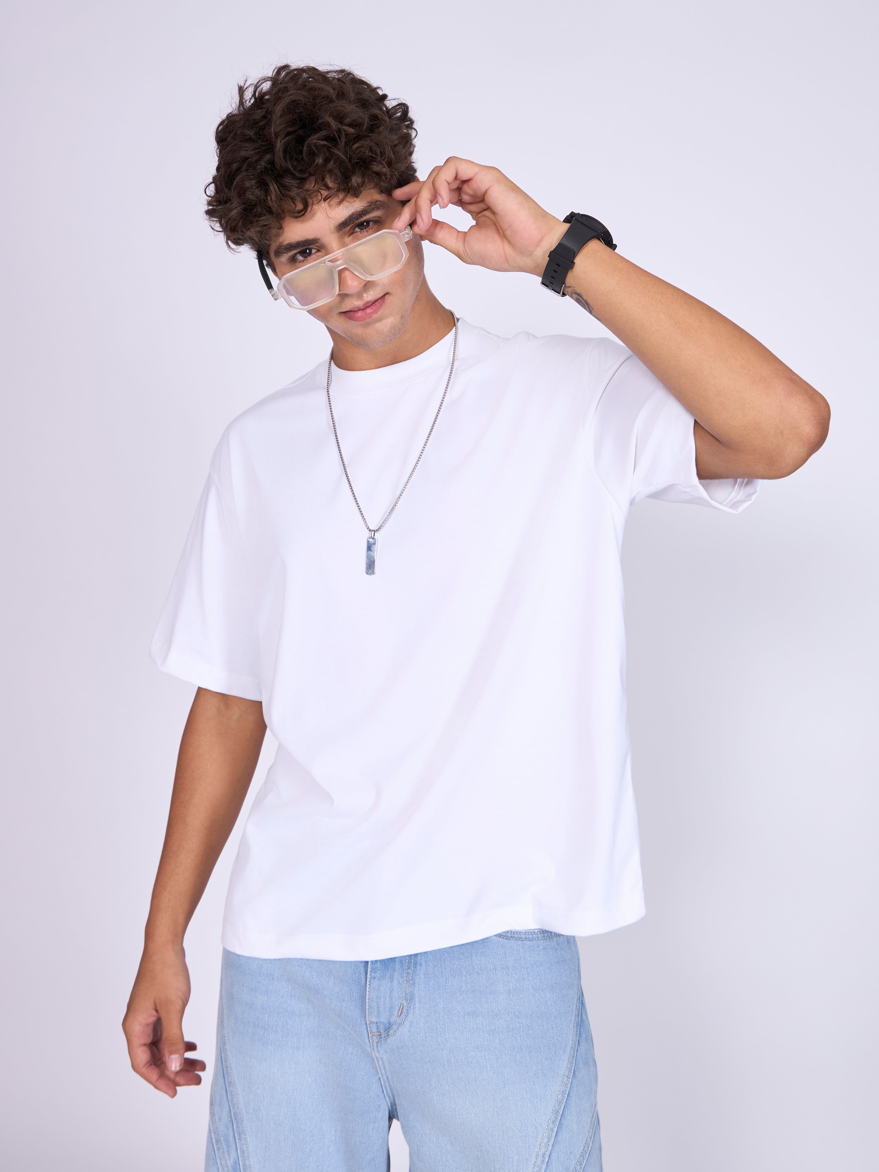 Ever - Baggy Plain T-Shirt - White