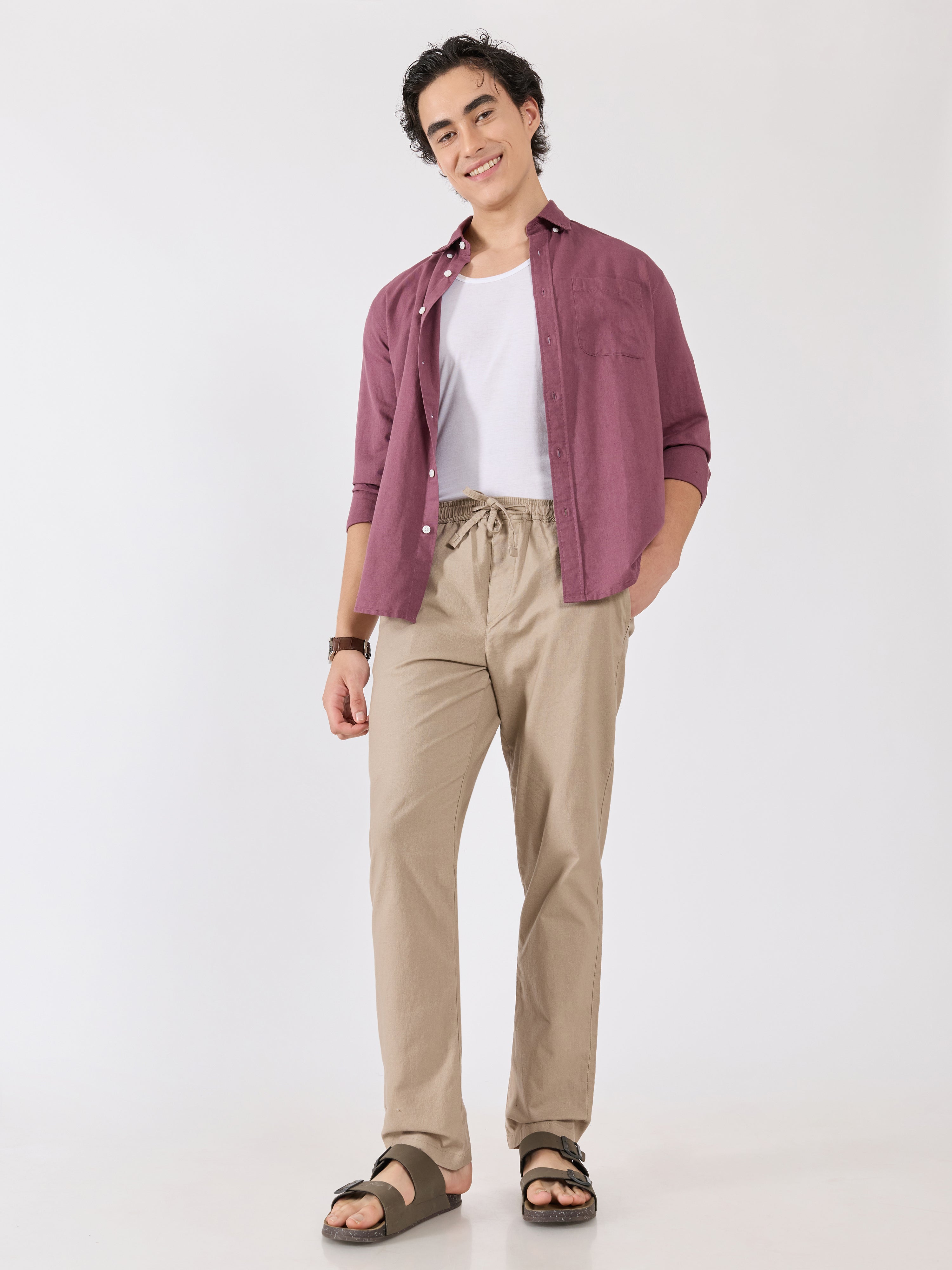 Grantham - Relaxed Fit  Joggers - Beige