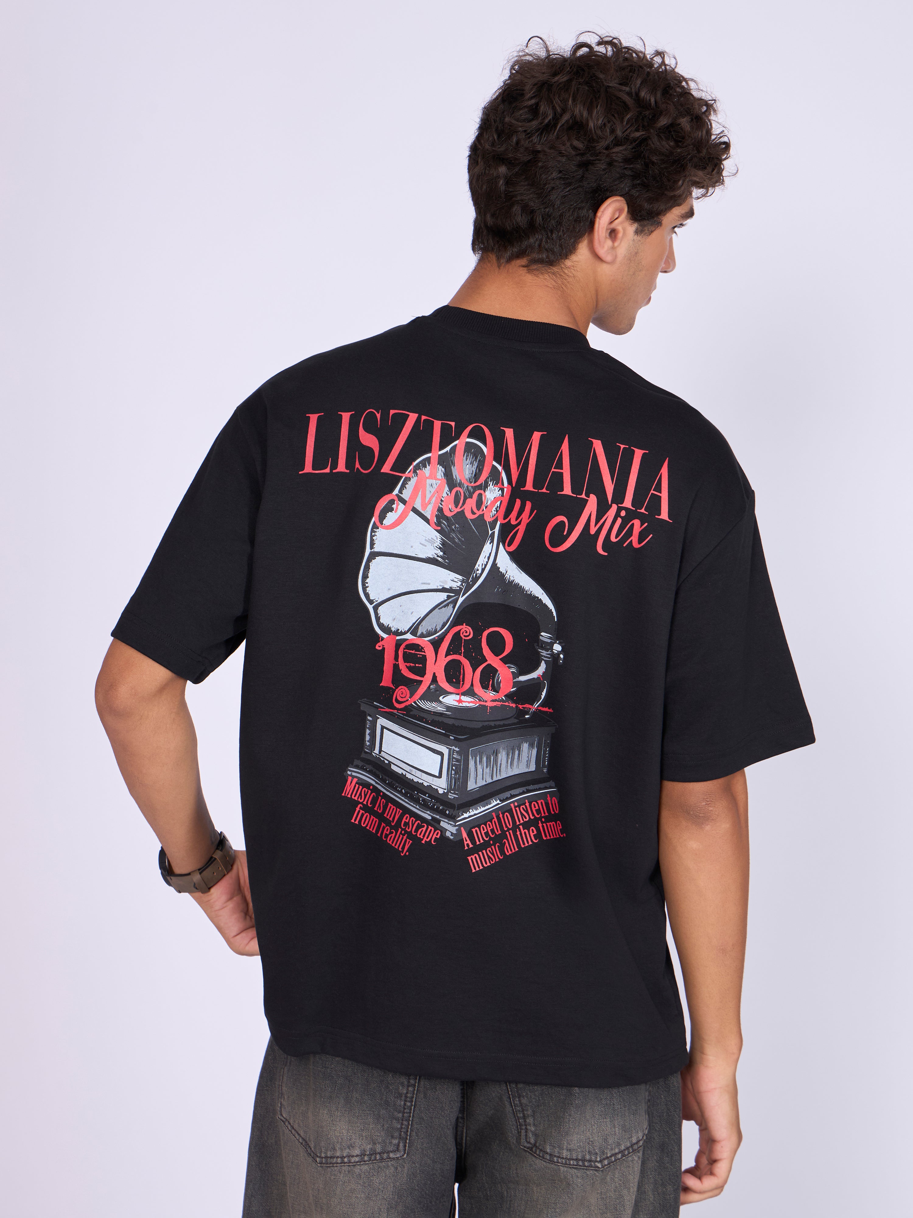 Moovin - Lisztomania Retro Music Graphic T-Shirt - Black