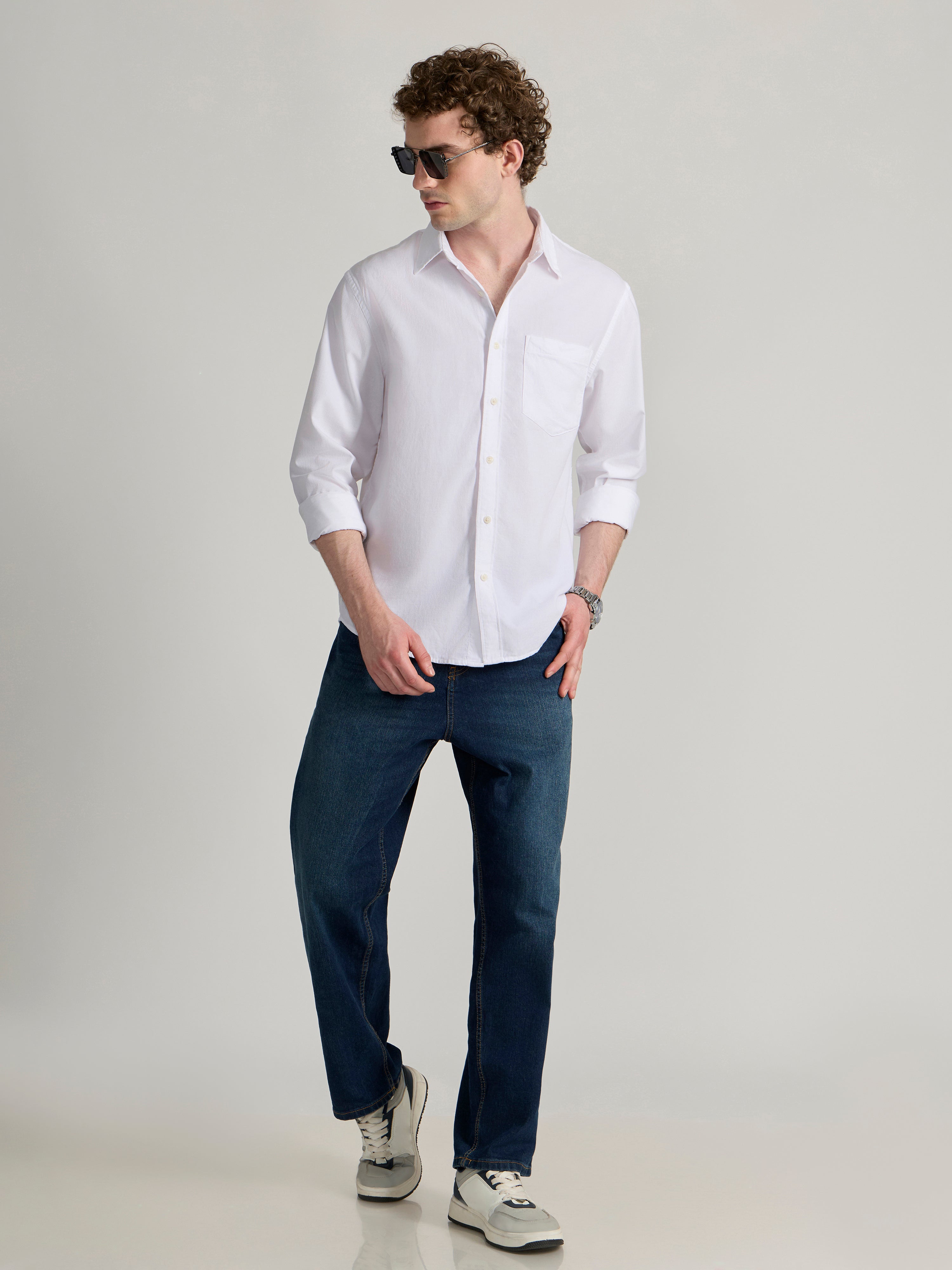 Zorin - Relaxed Corduroy Shirt - White