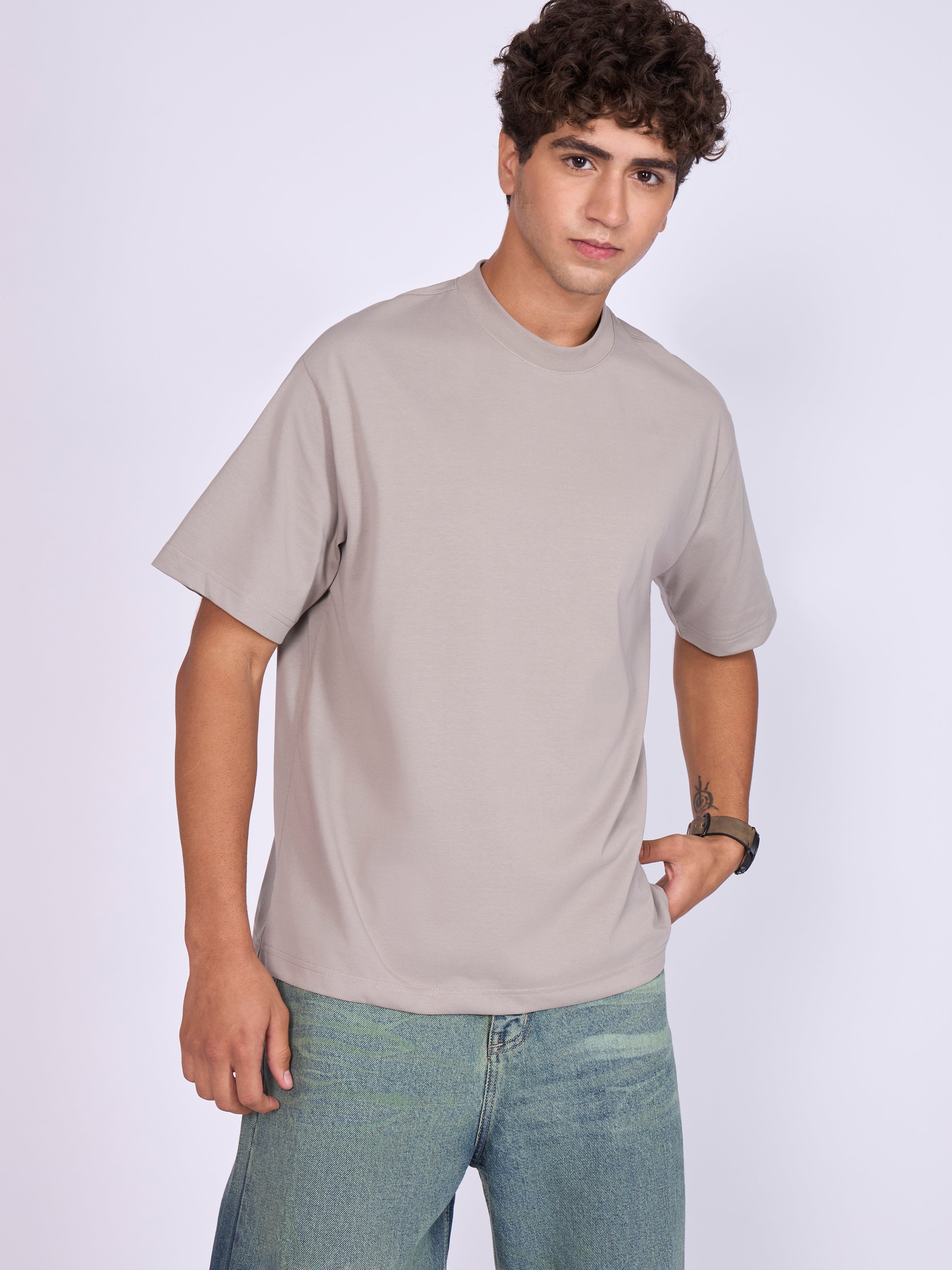 Stirling - Loose Fit T-Shirt - Light Grey