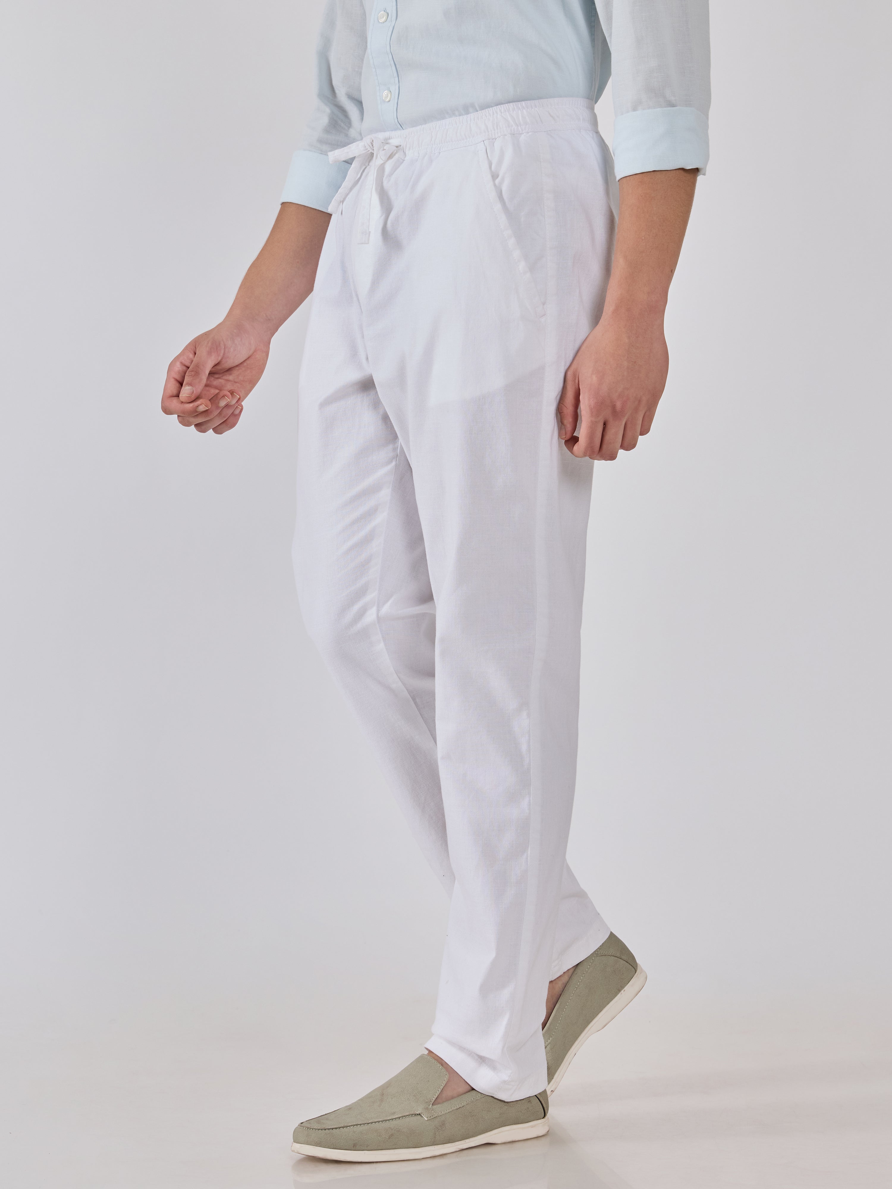 Grantham - Relaxed Fit  Joggers - White