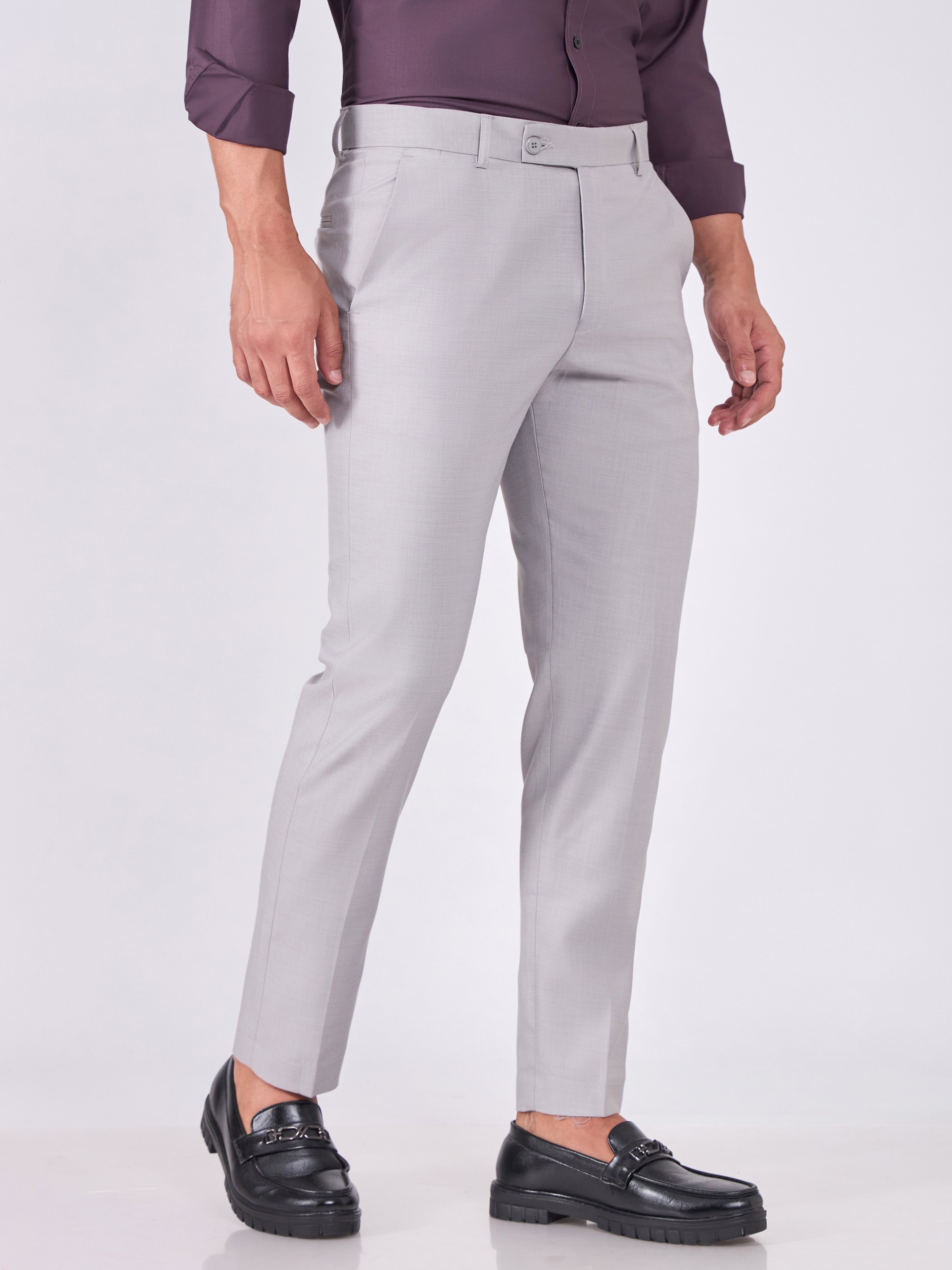 Itron - Skinny Fit Formal Pant - Light Grey