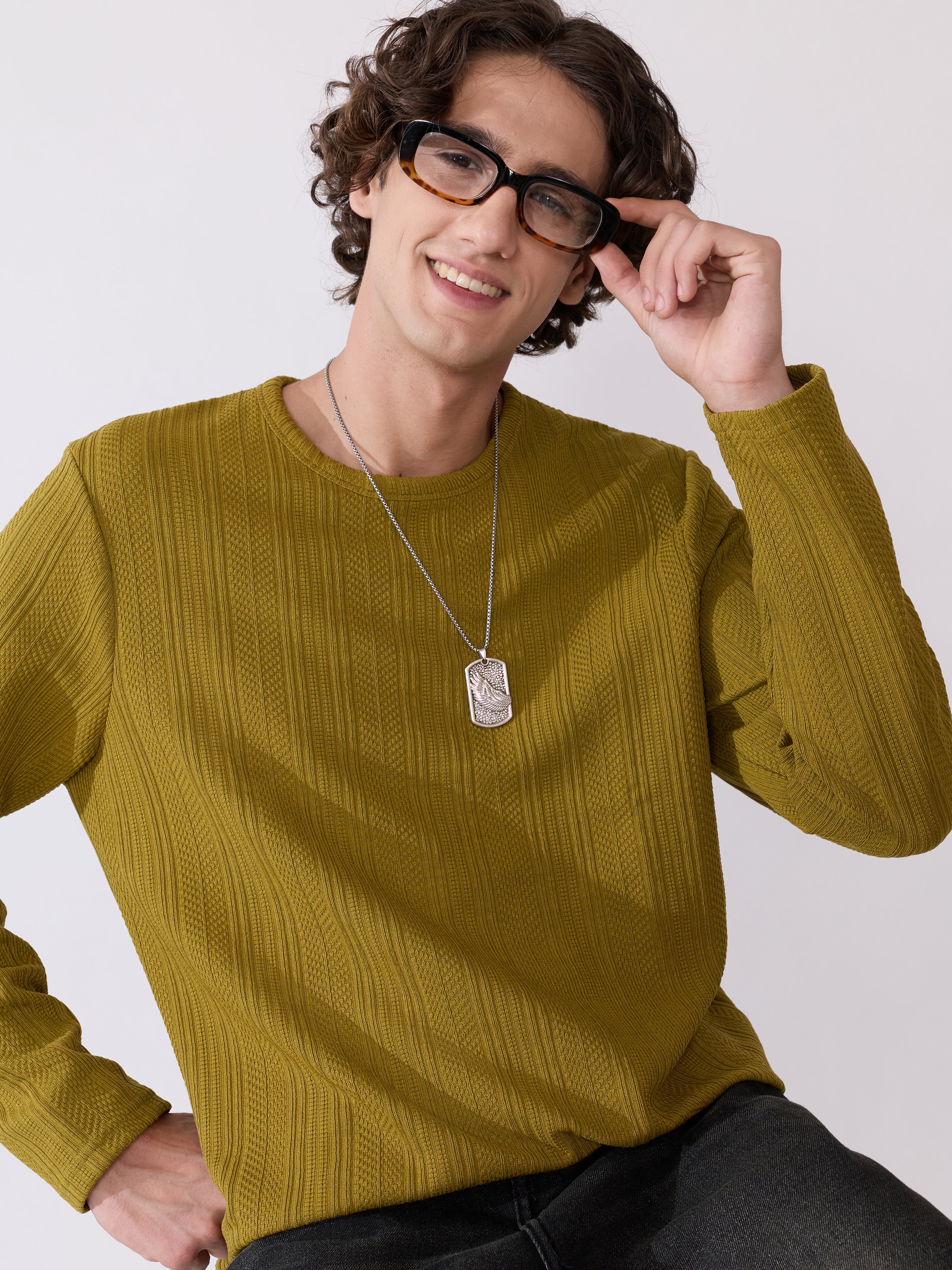 Hush - Loose Fullsleeve Tshirt - Ecru Olive