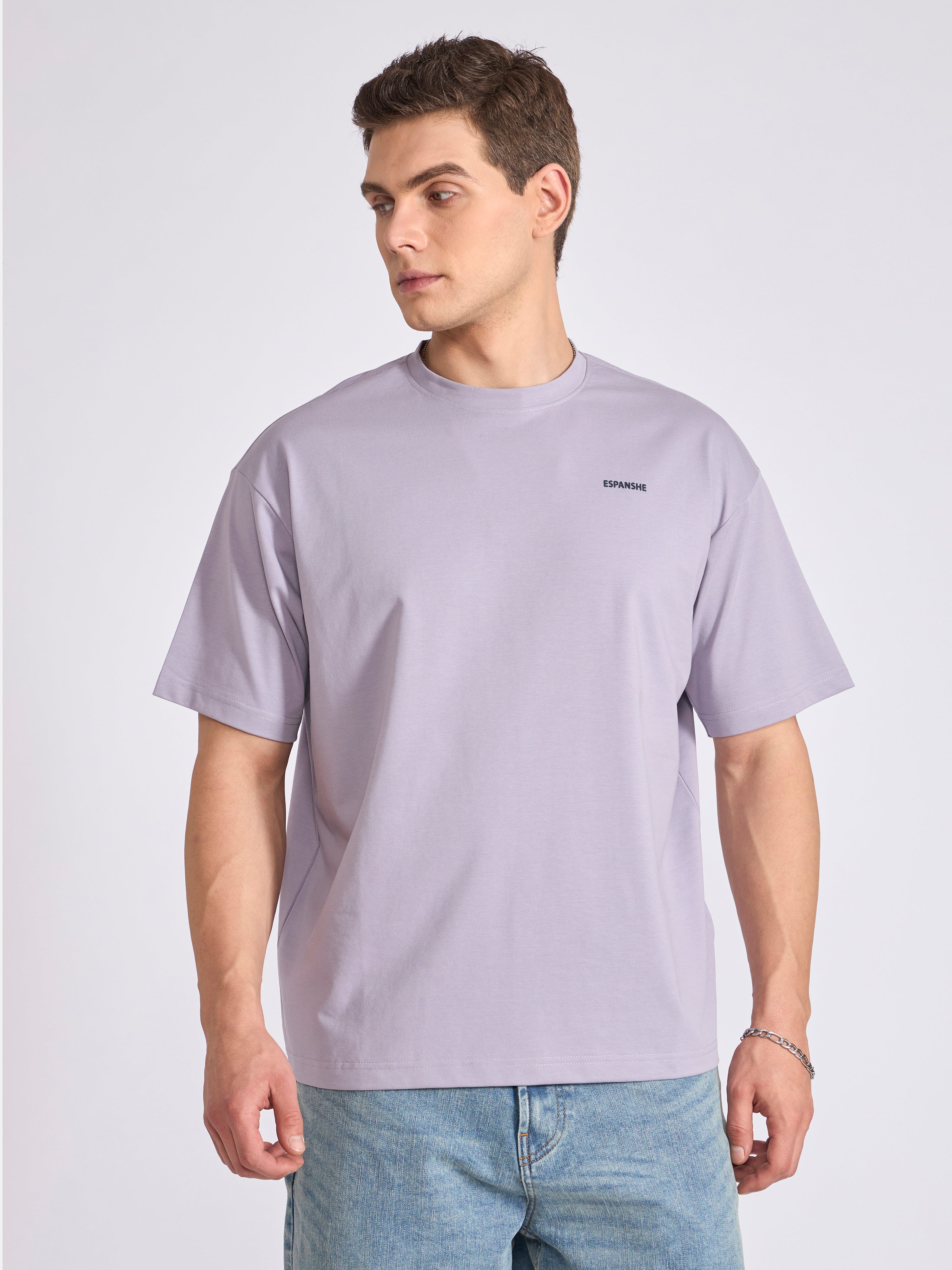 Tibald - Oversized Round neck T Shirt  - Galatic Lilac