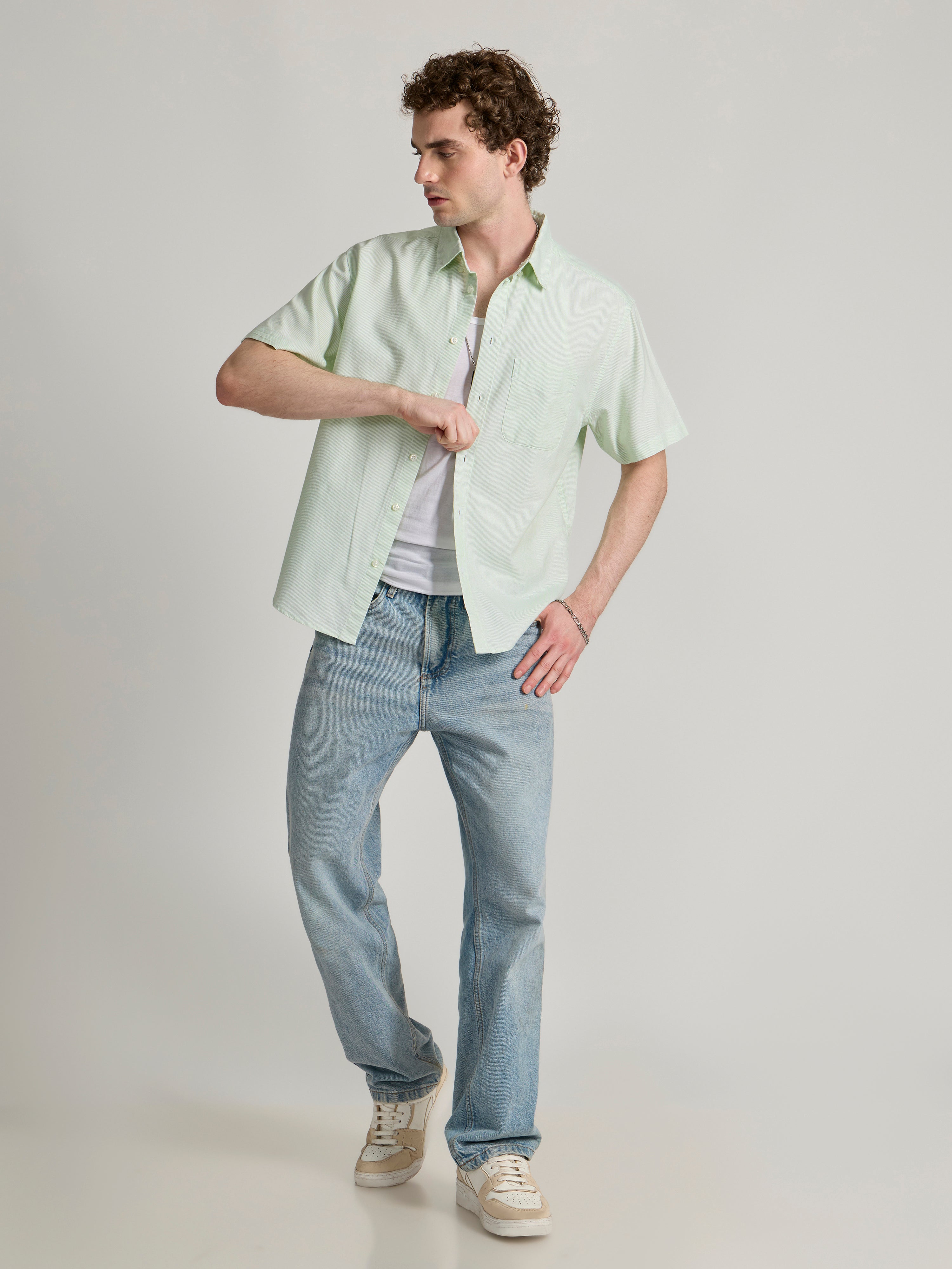 Oran - Striped Shirt - Green