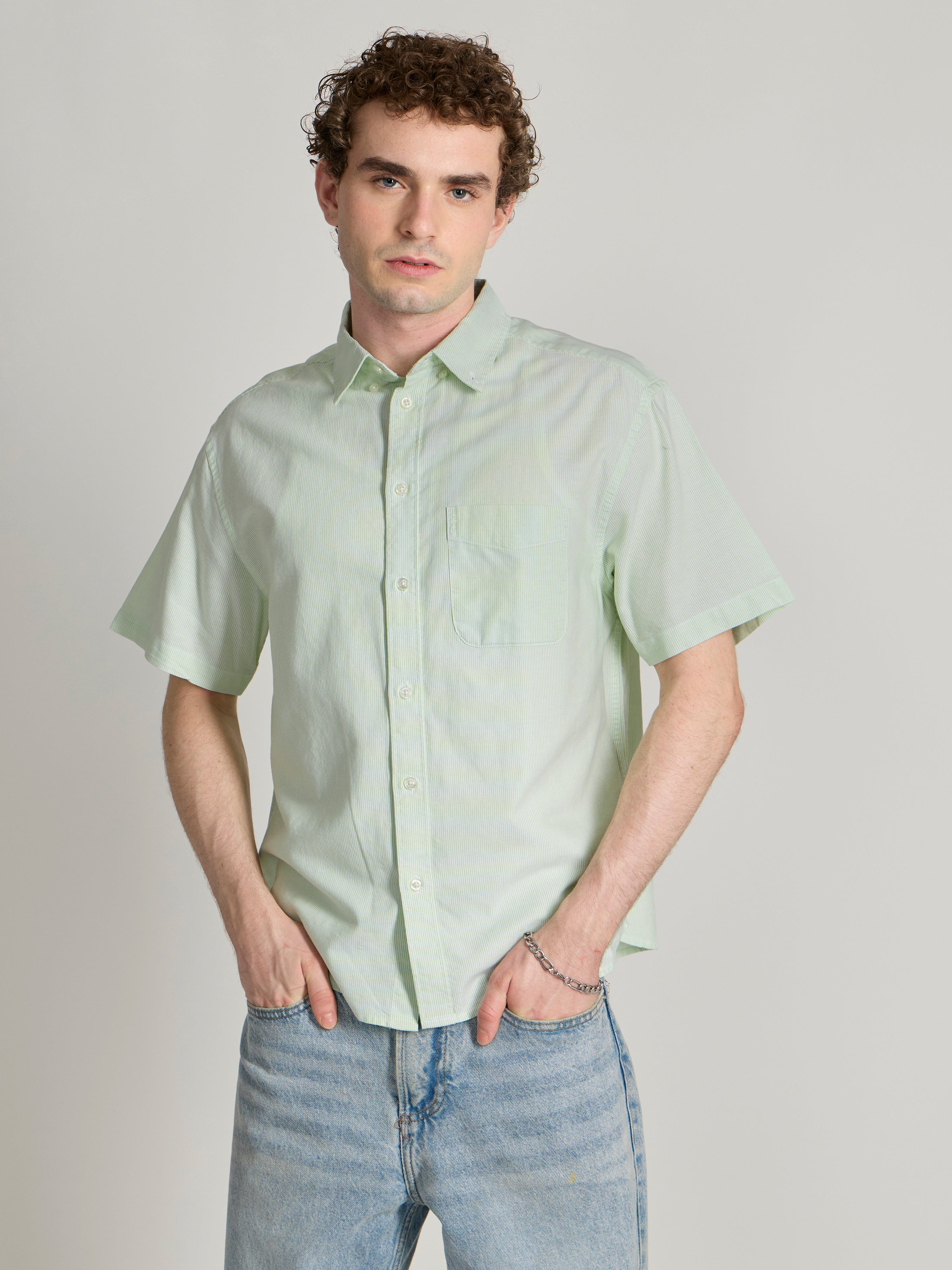 Oran - Striped Shirt - Green