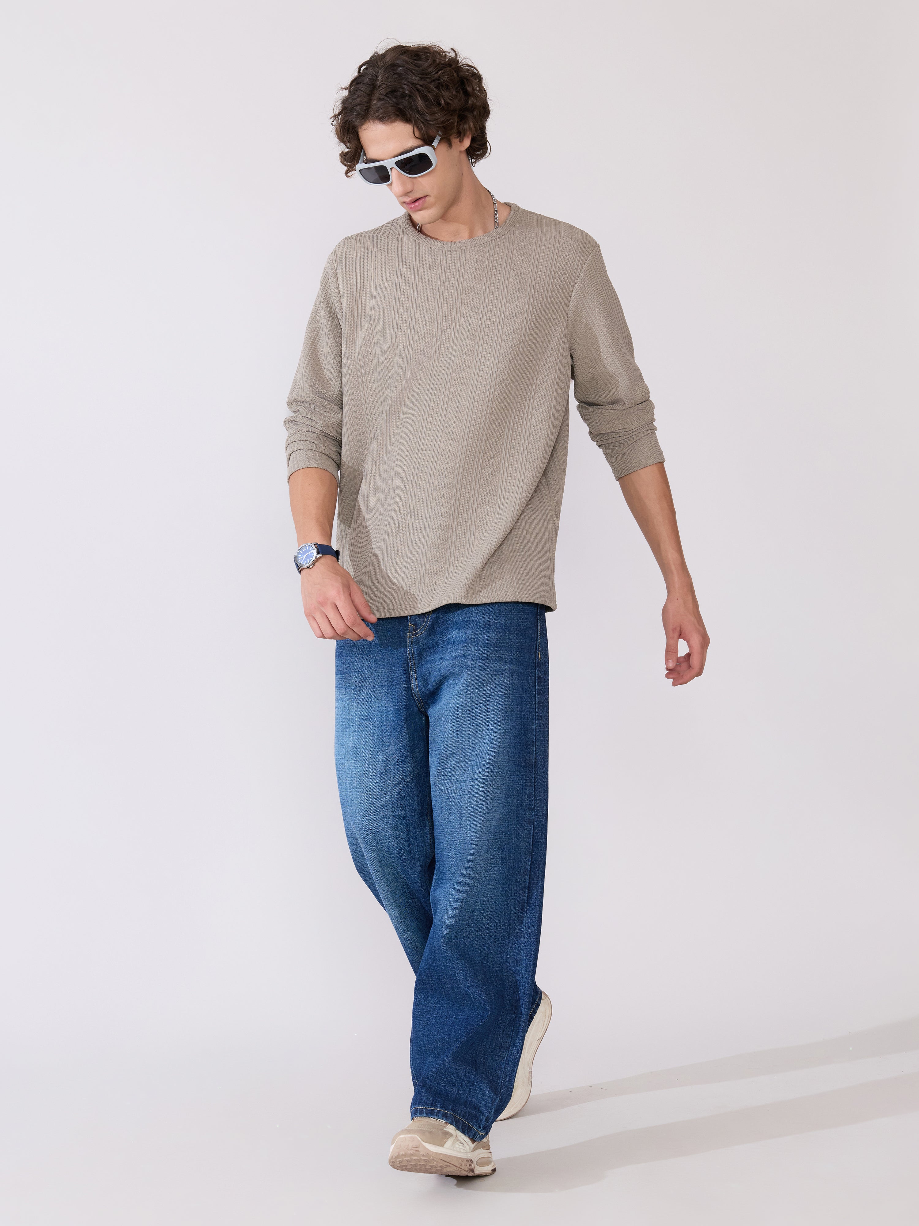 Hush - Loose Fullsleeve Tshirt - Island Fossil Grey
