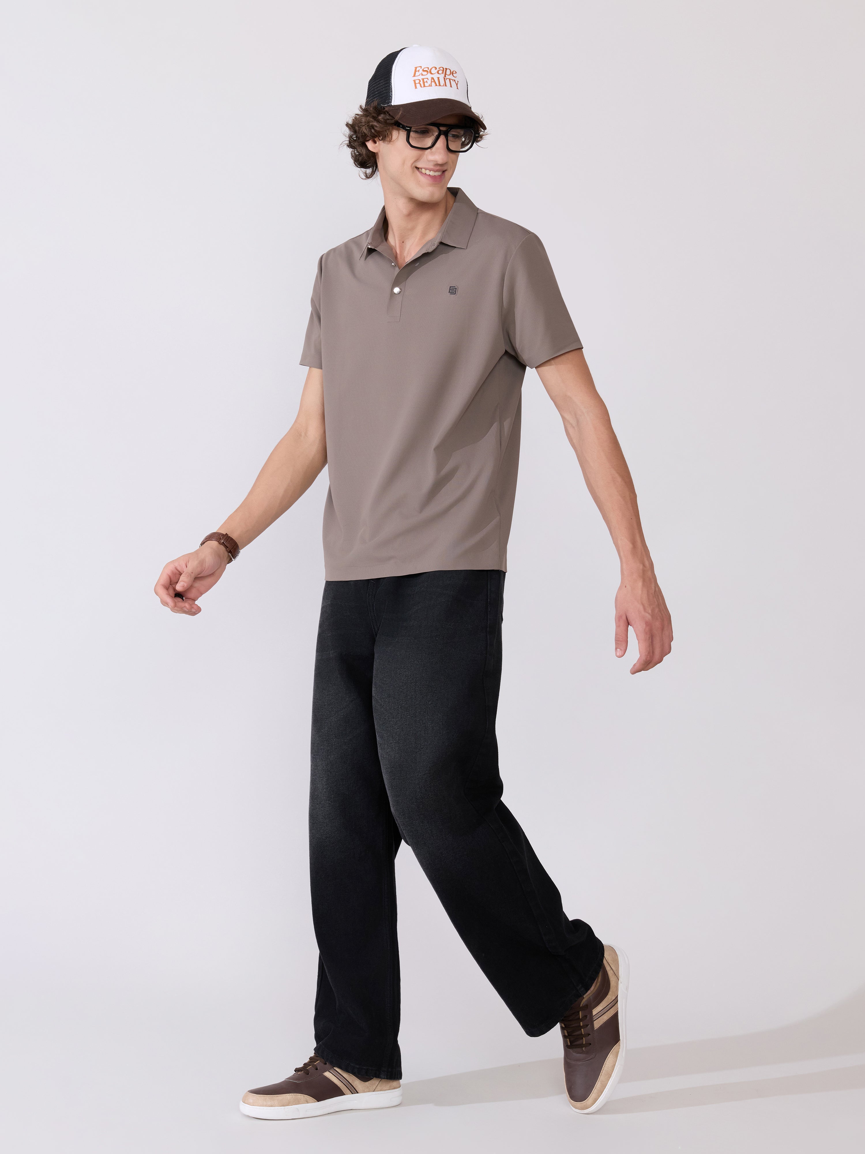 Zoltan - Regular Fit Polo T-Shirt - Stone Grey