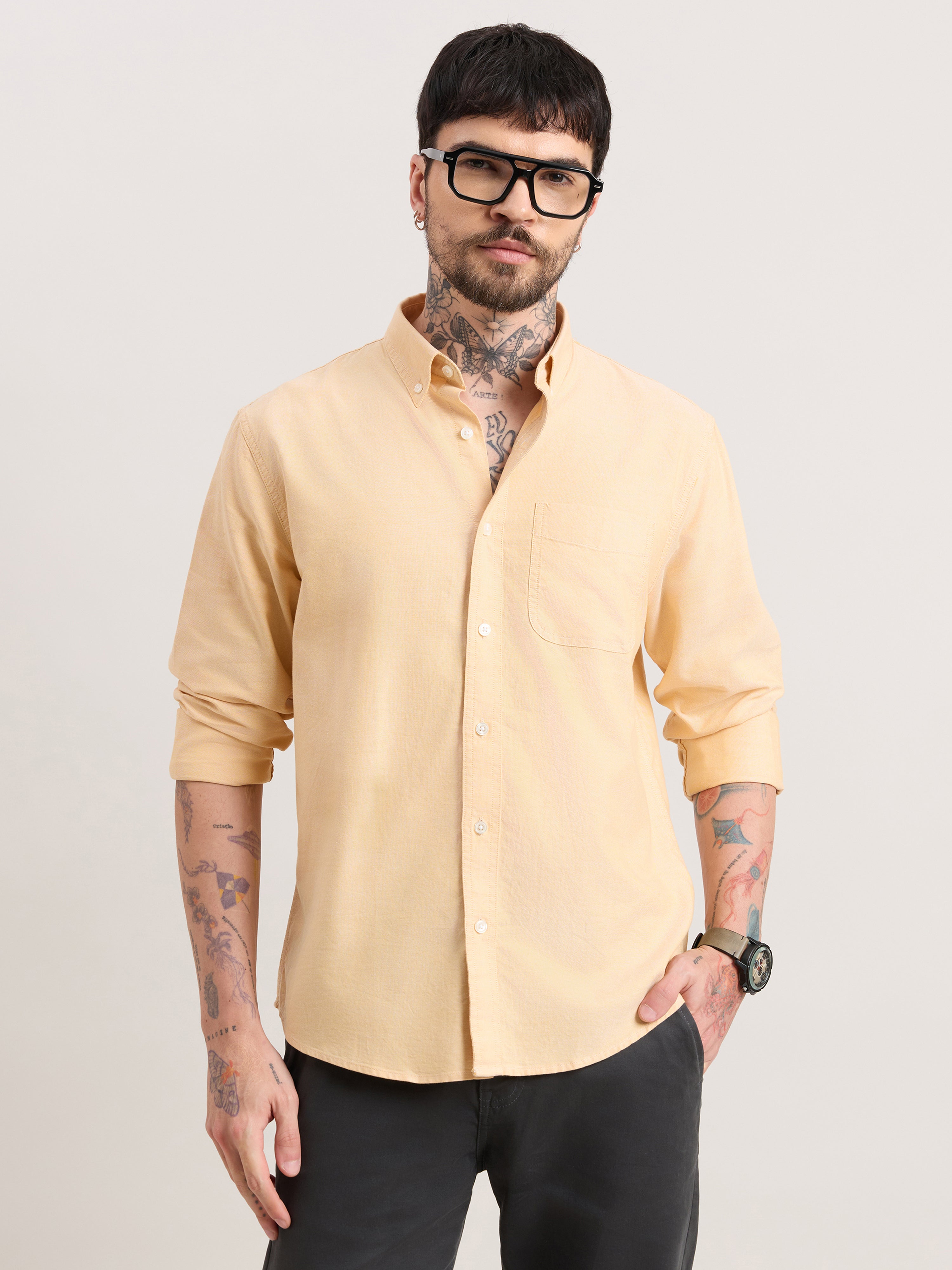 Zena - Relaxed Fit Oxford Shirt - Golden Apricut