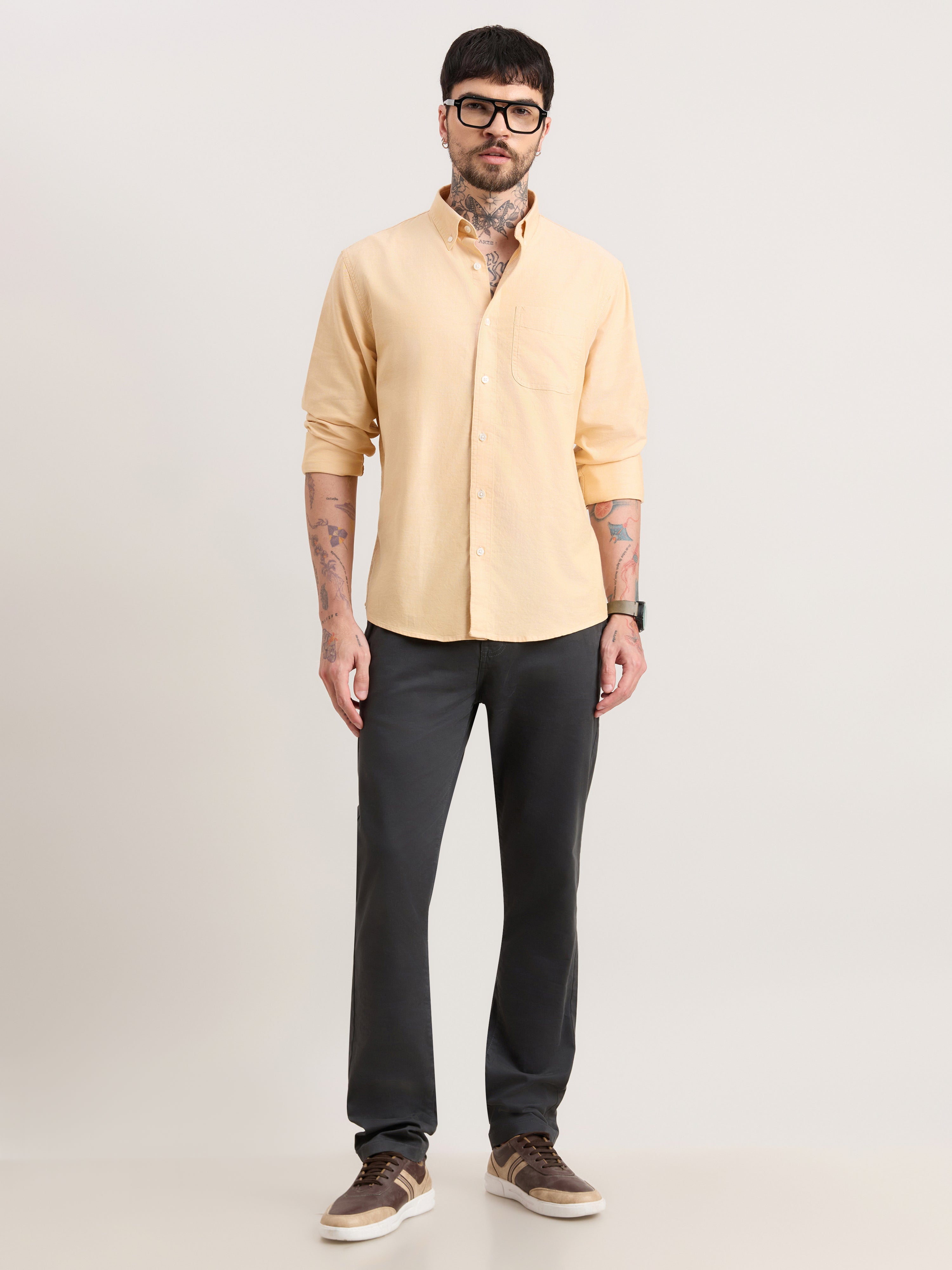Zena - Relaxed Fit Oxford Shirt - Golden Apricut