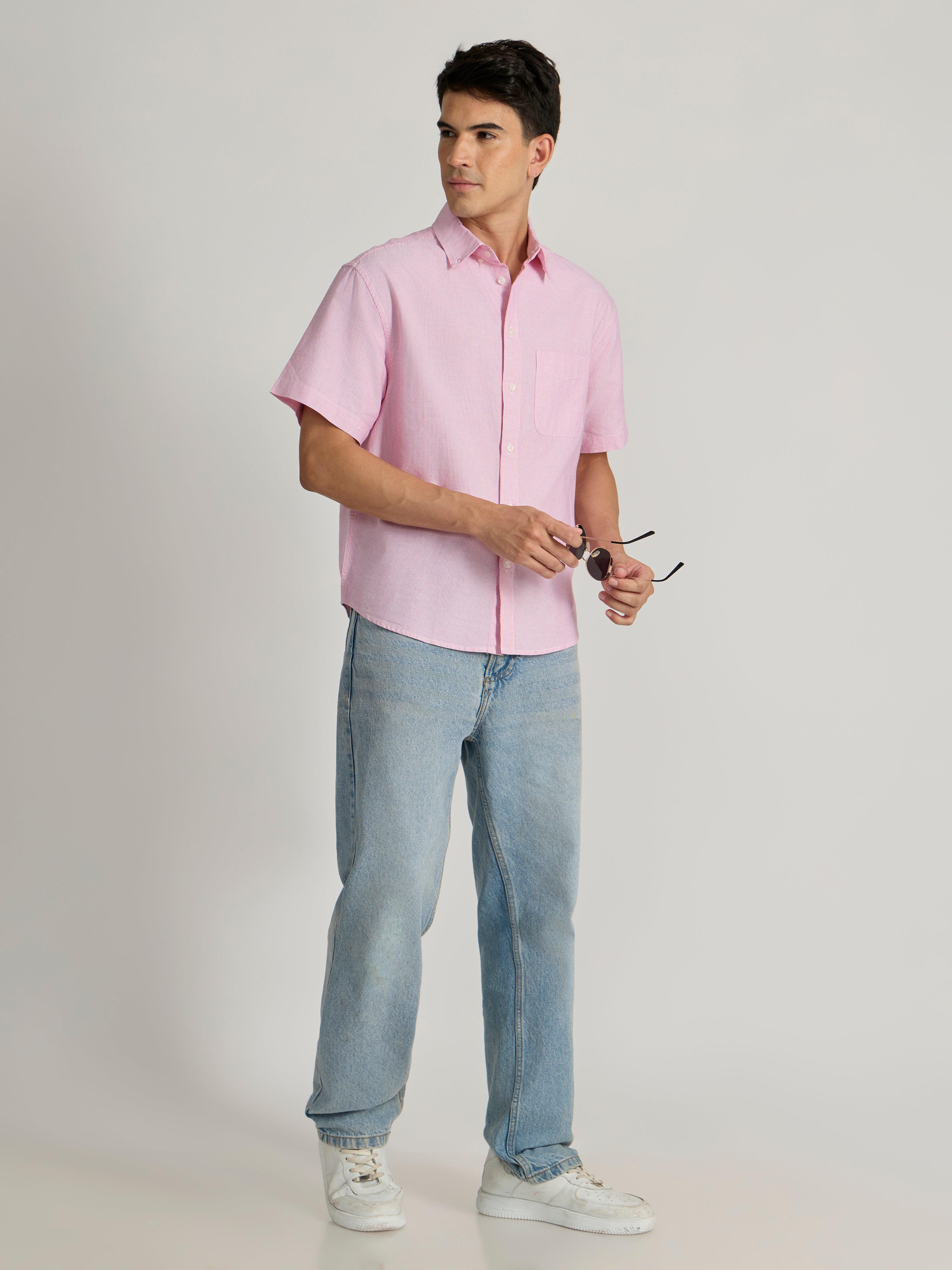 Oran - Striped Shirt - Pink