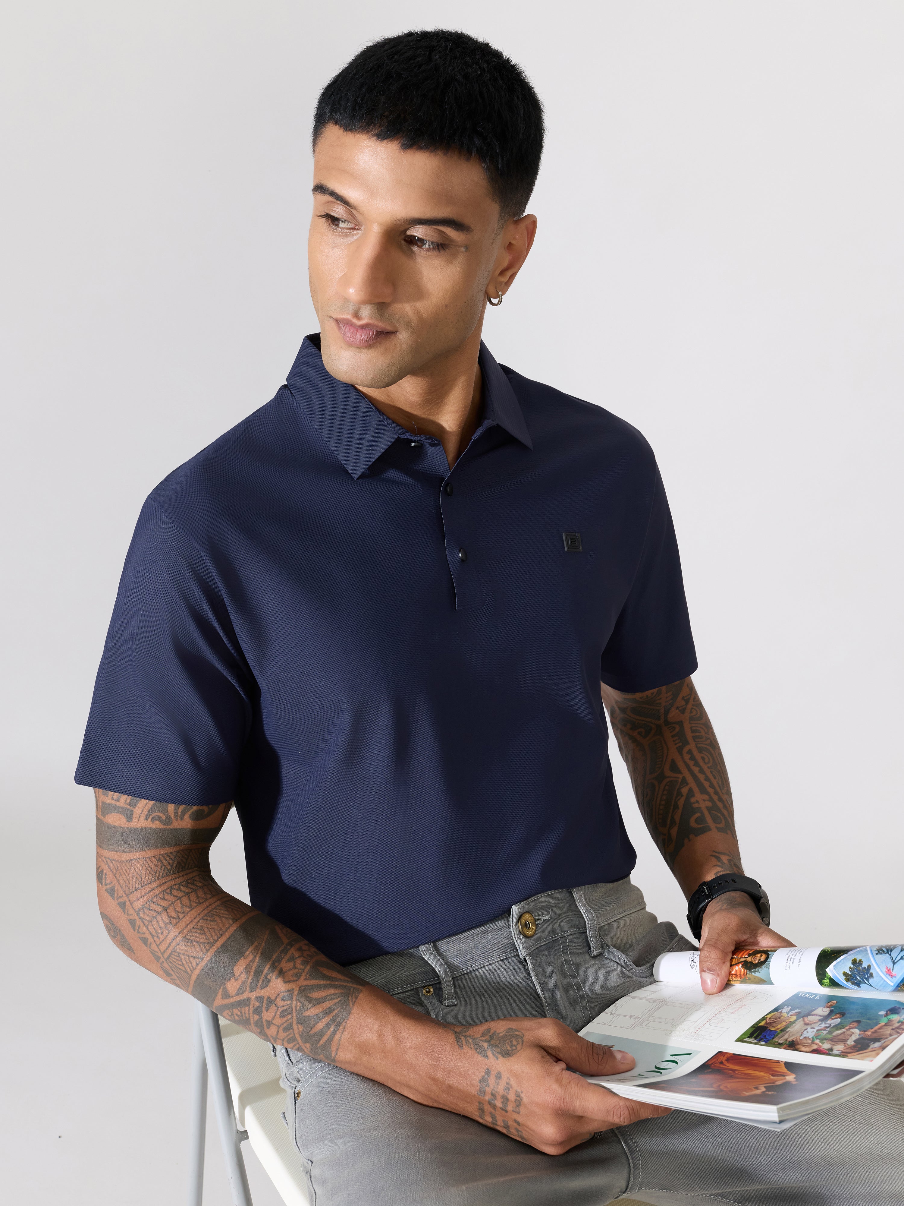 Balance - Regular Fit Polo T-Shirt - Navy Blue