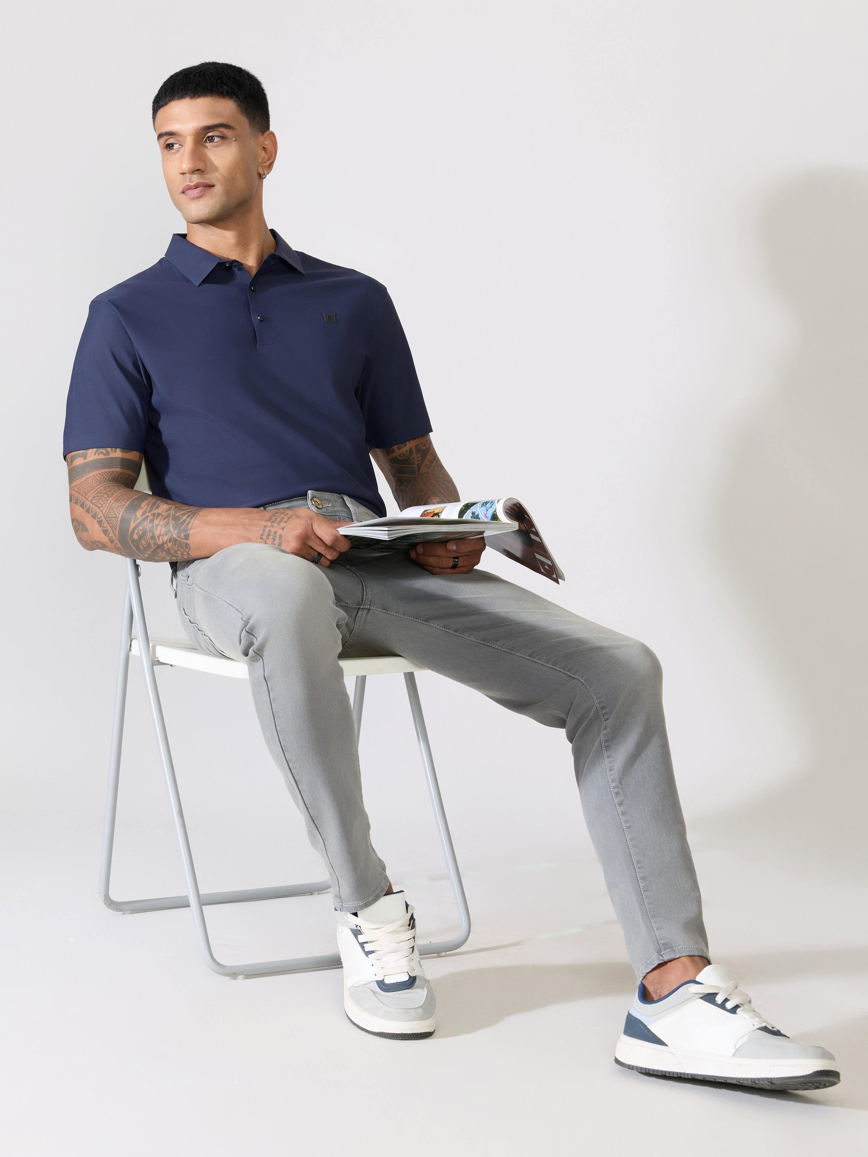 Balance - Regular Fit Polo T-Shirt - Navy Blue