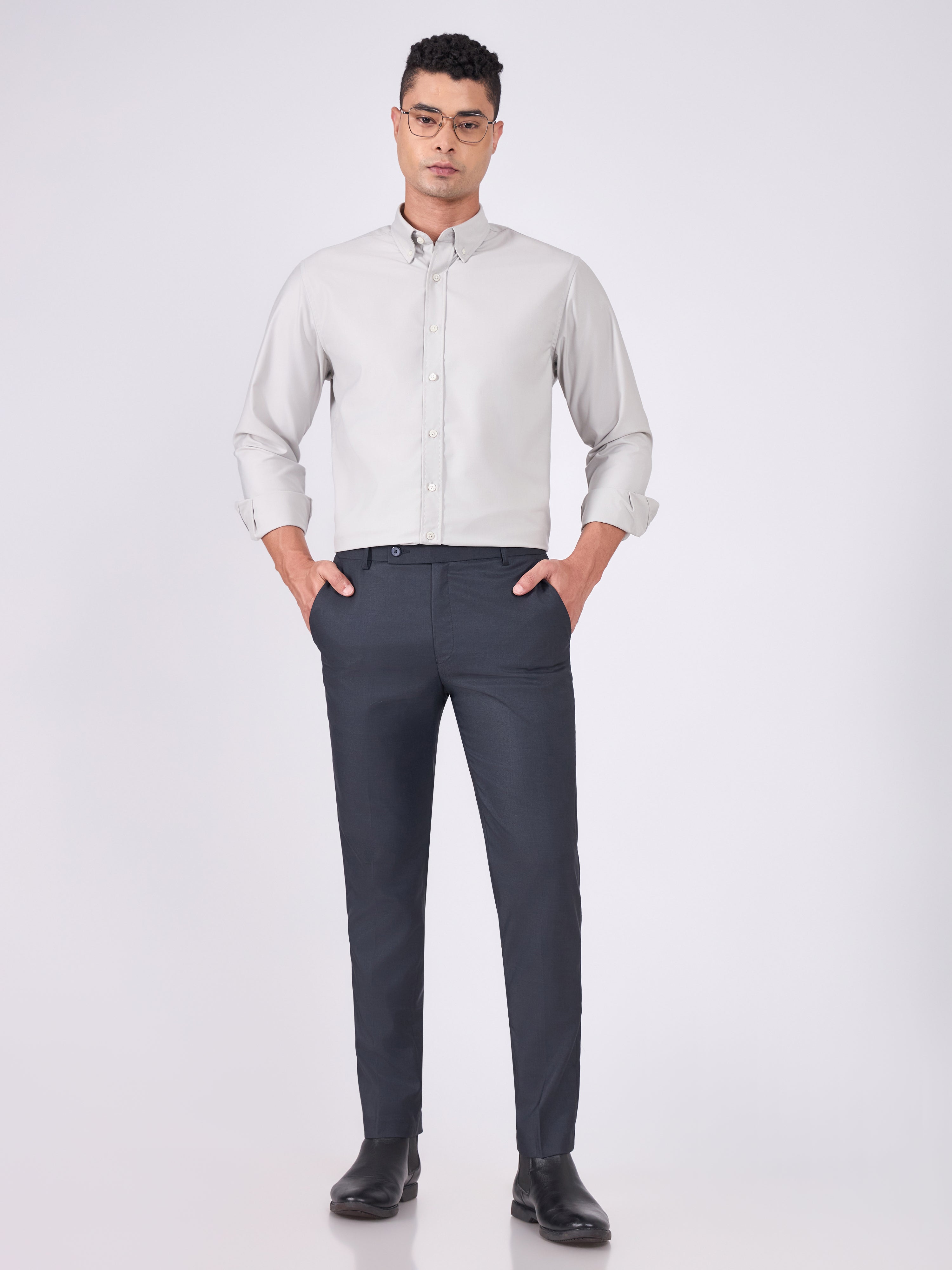 Orville - Tencel Plain Shirt - Light Grey