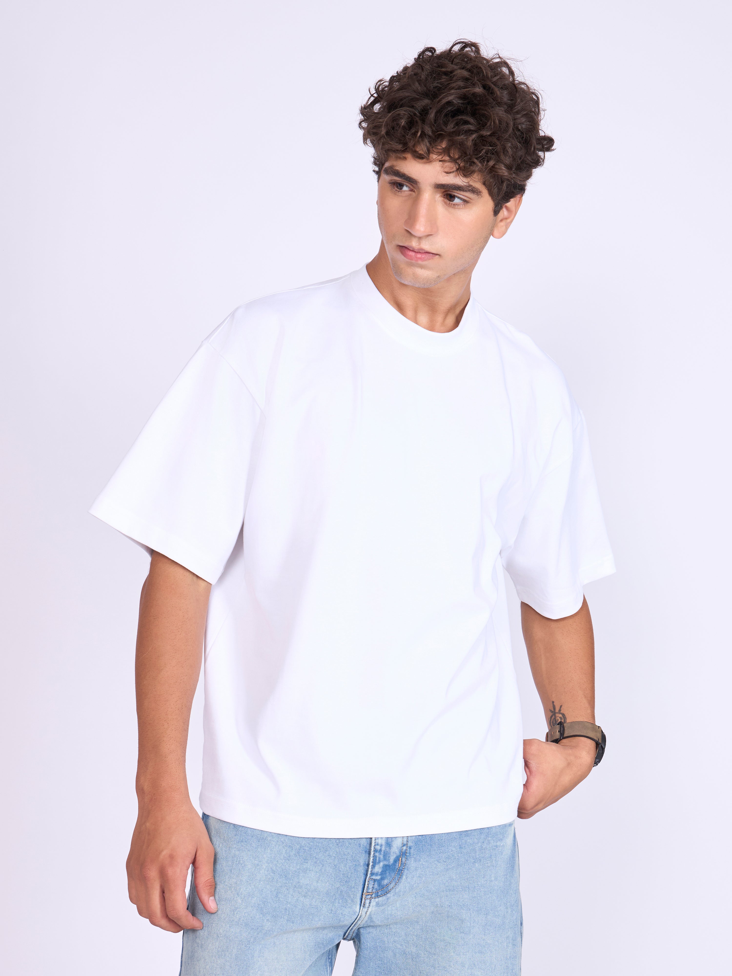 Ever - Baggy Plain T-Shirt - Off White