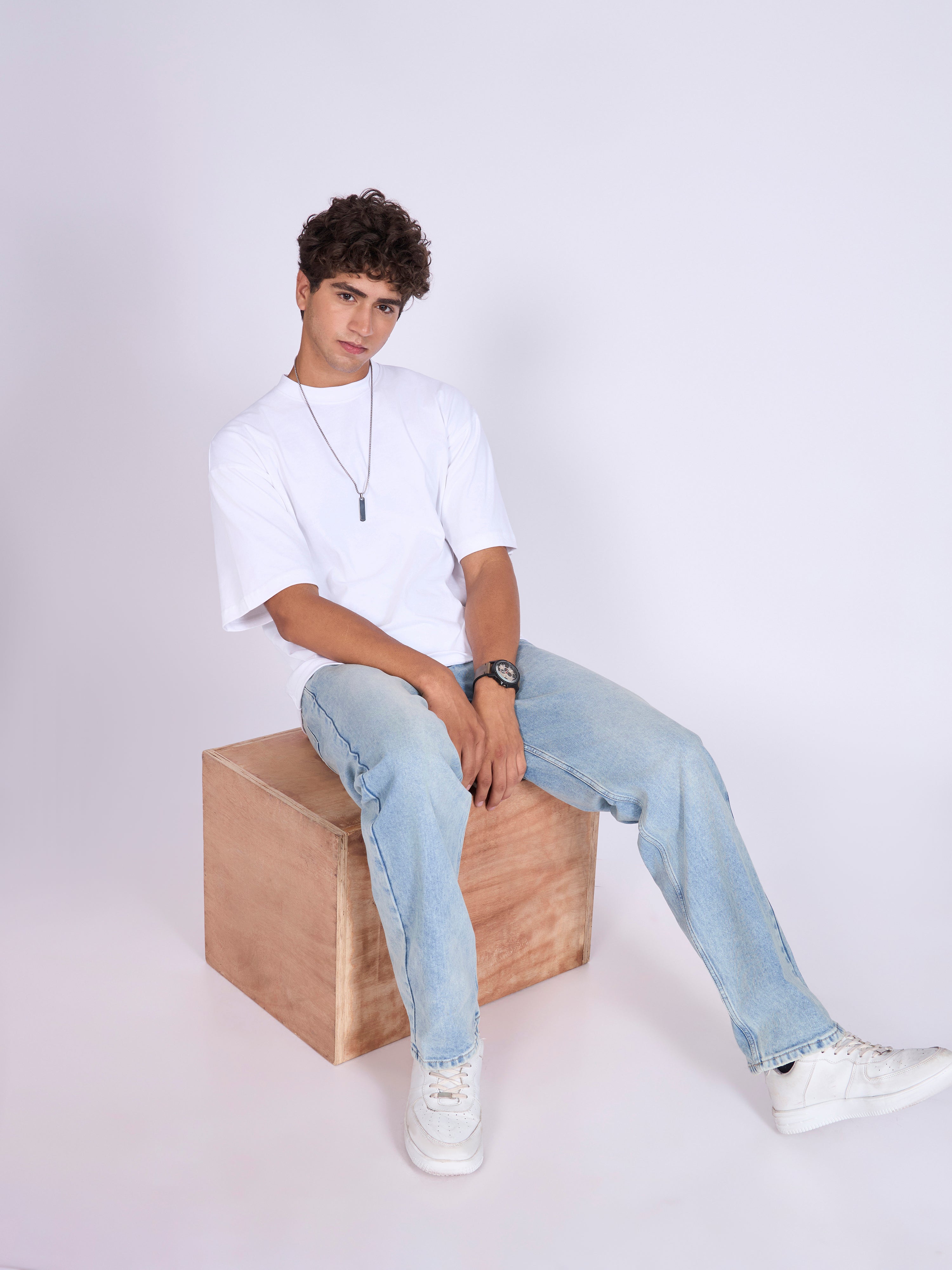 Ever - Baggy Plain T-Shirt - Off White